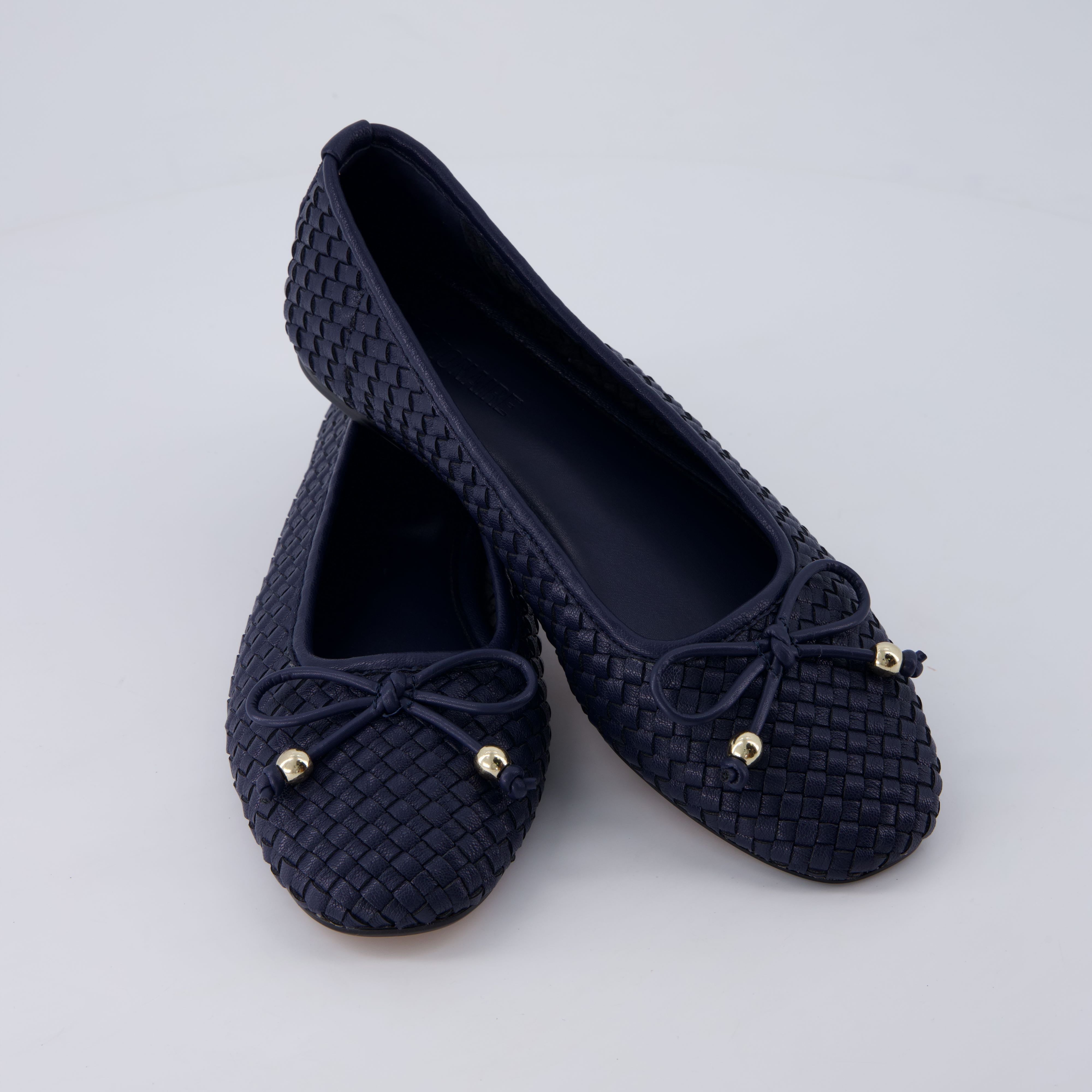 Audrey Woven Ballet Flats Navy Medium