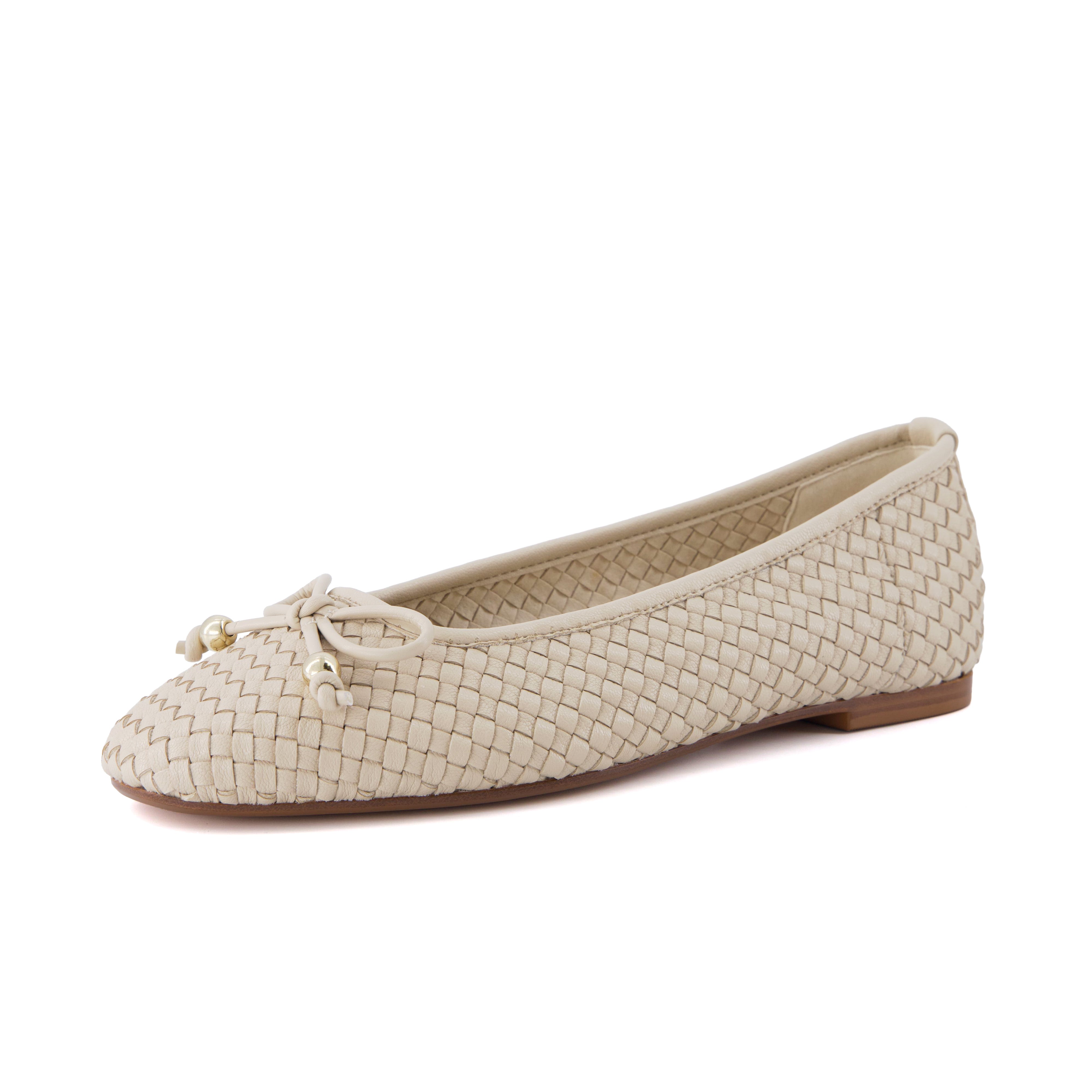 Audrey Woven Ballet Flats Wheat Medium