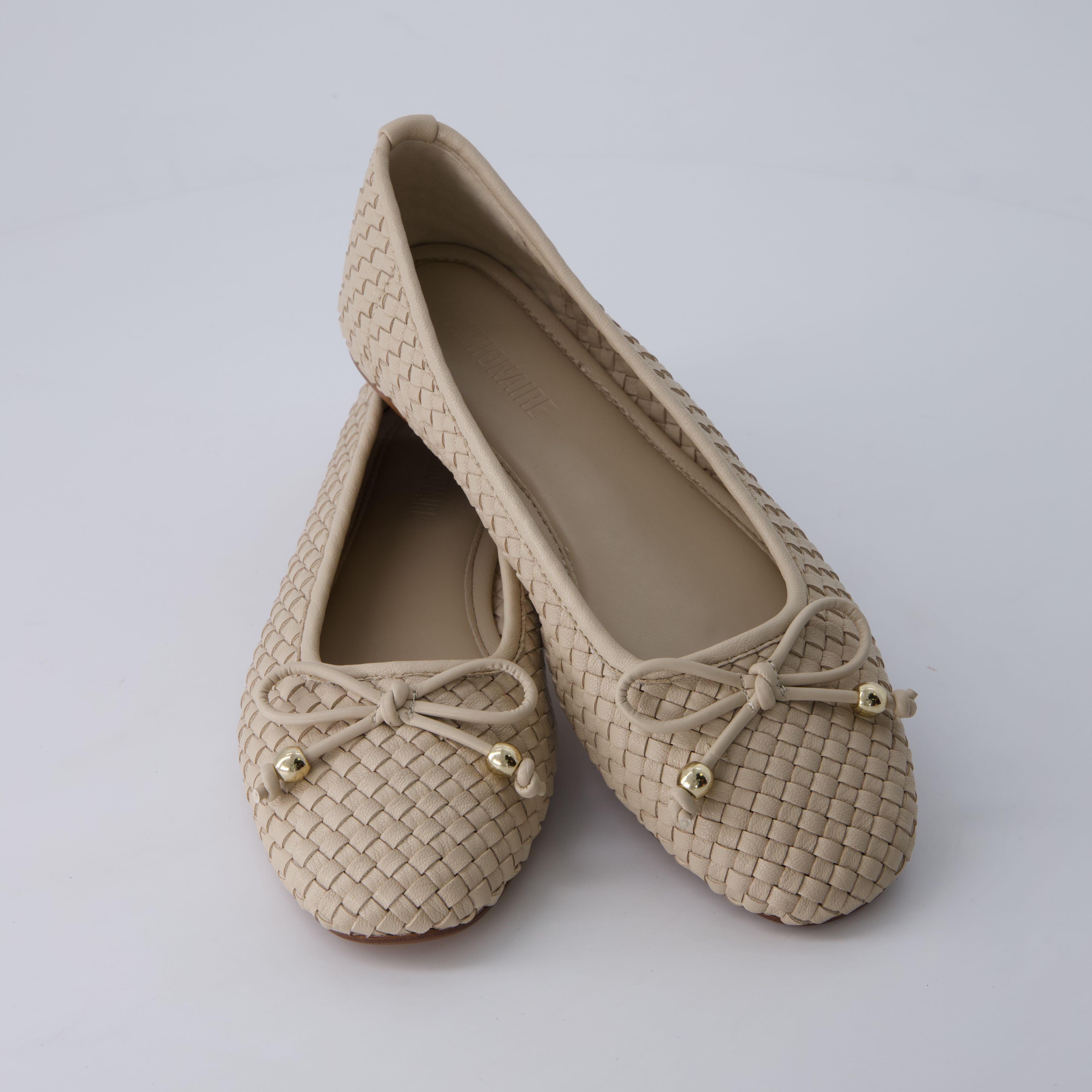 Audrey Woven Ballet Flats Wheat Medium