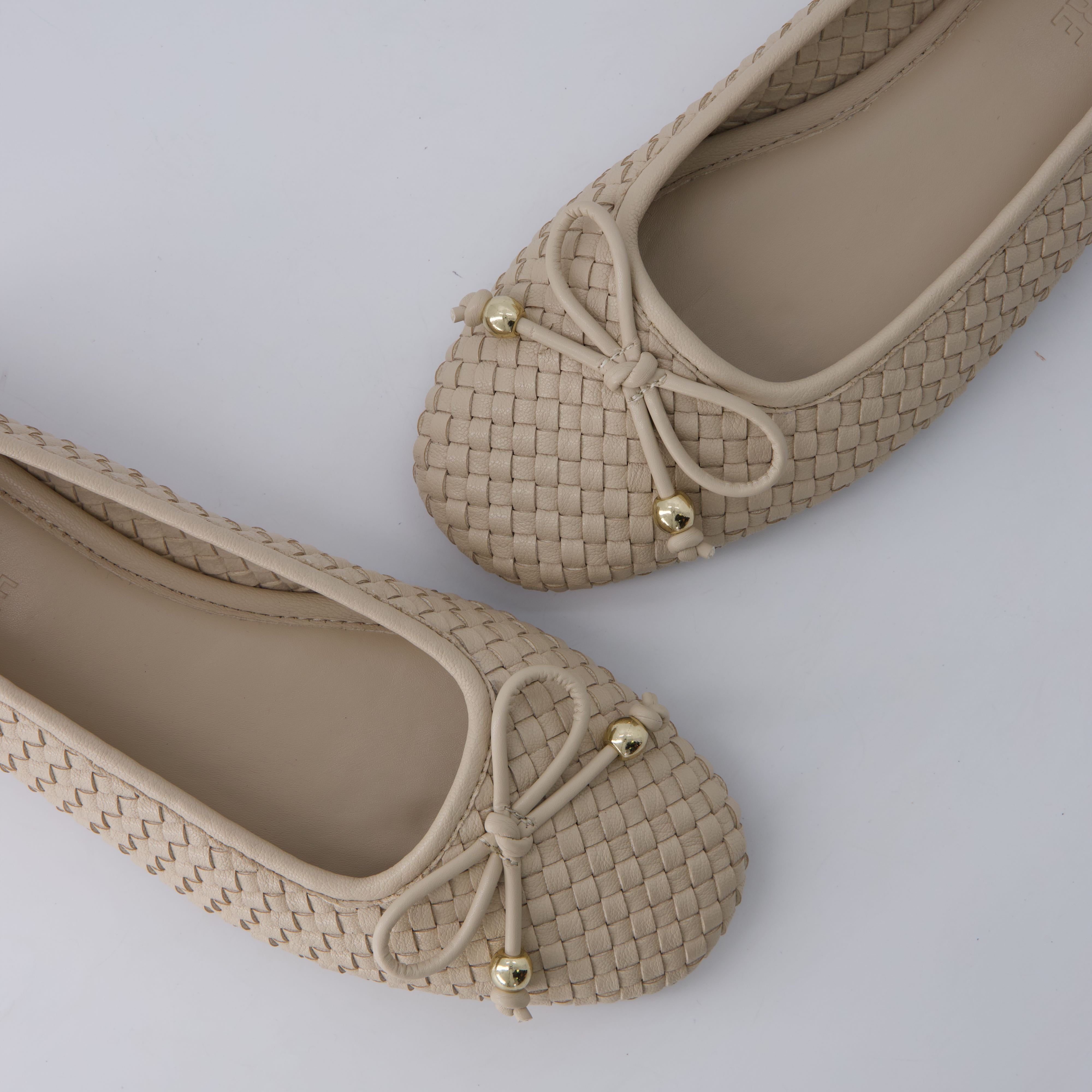Audrey Woven Ballet Flats Wheat Medium