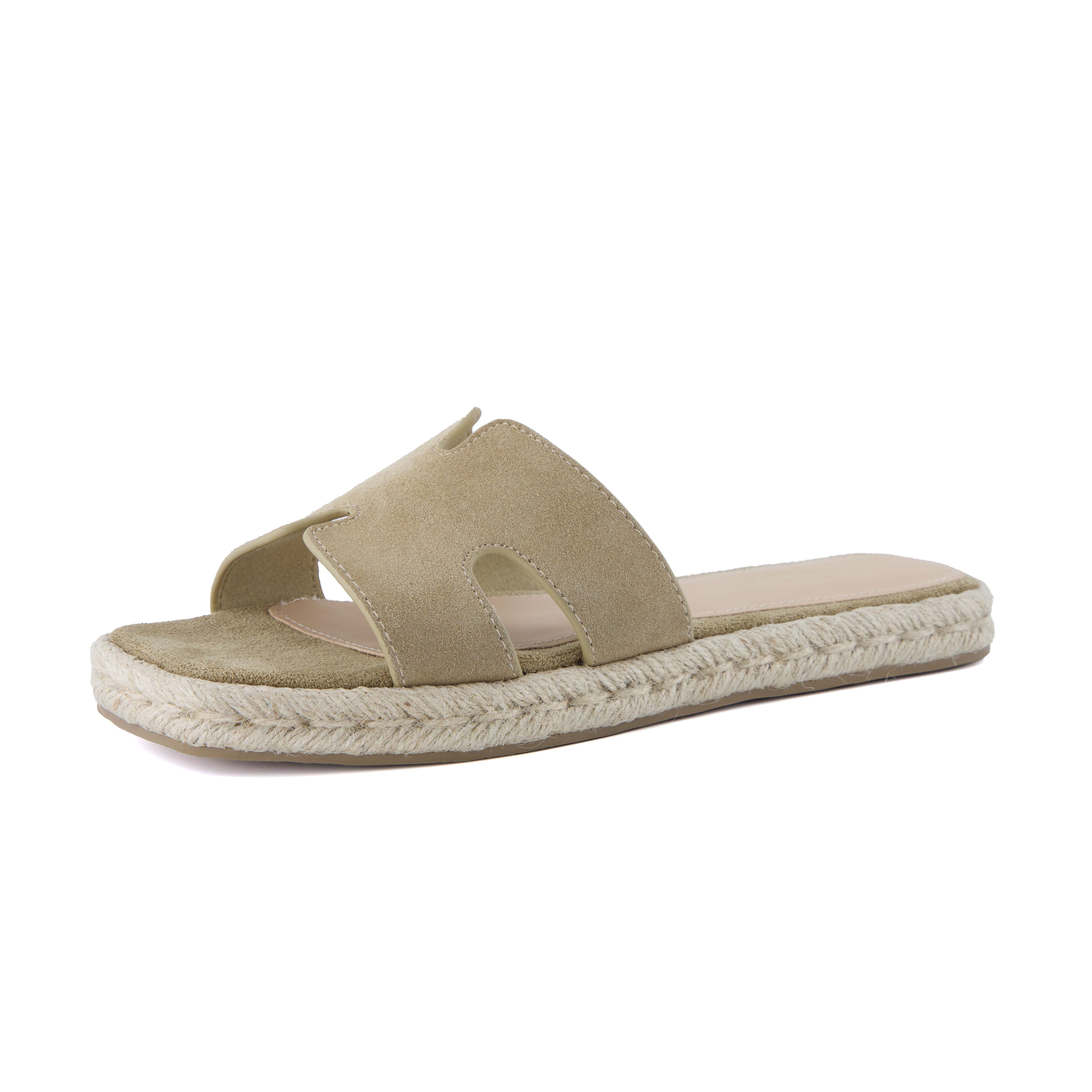 Avocado Espadrille Slide Sandal Biscuit