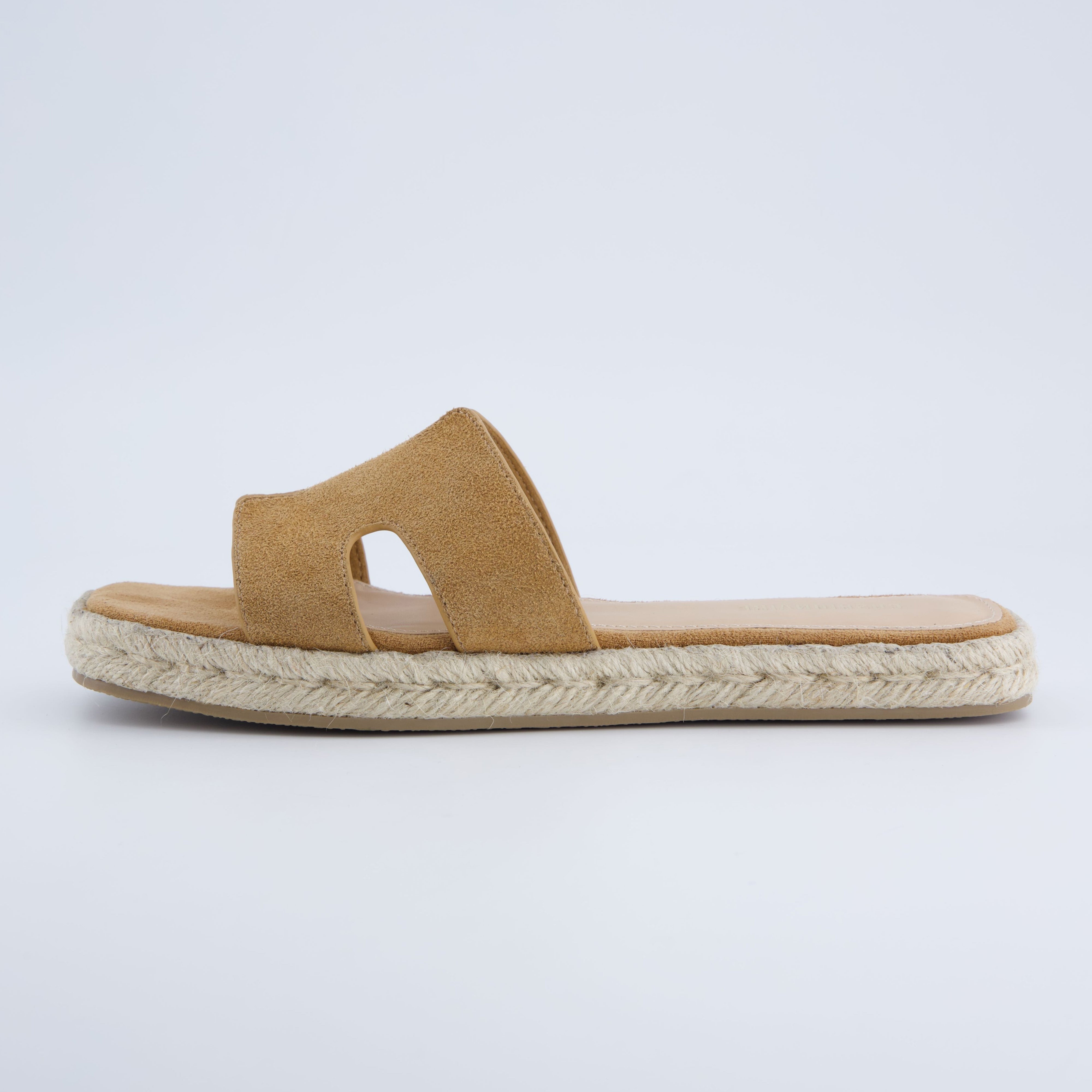 Avocado Espadrille Slide Sandal Chestnut