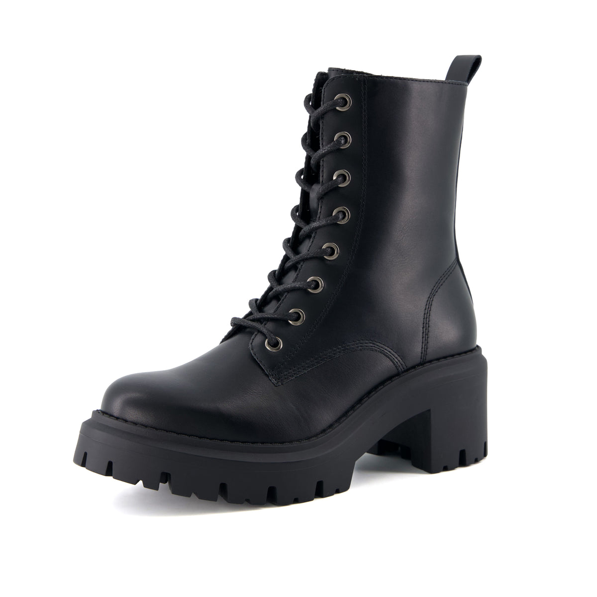 Balzac Womens Combat Boots Black Medium