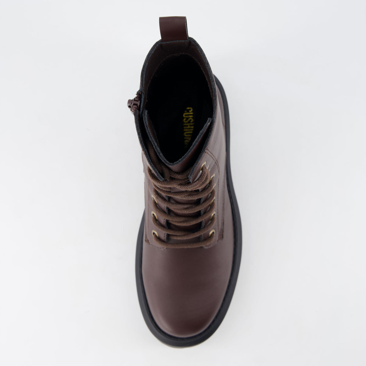 Balzac Womens Combat Boots Dark Brown Medium