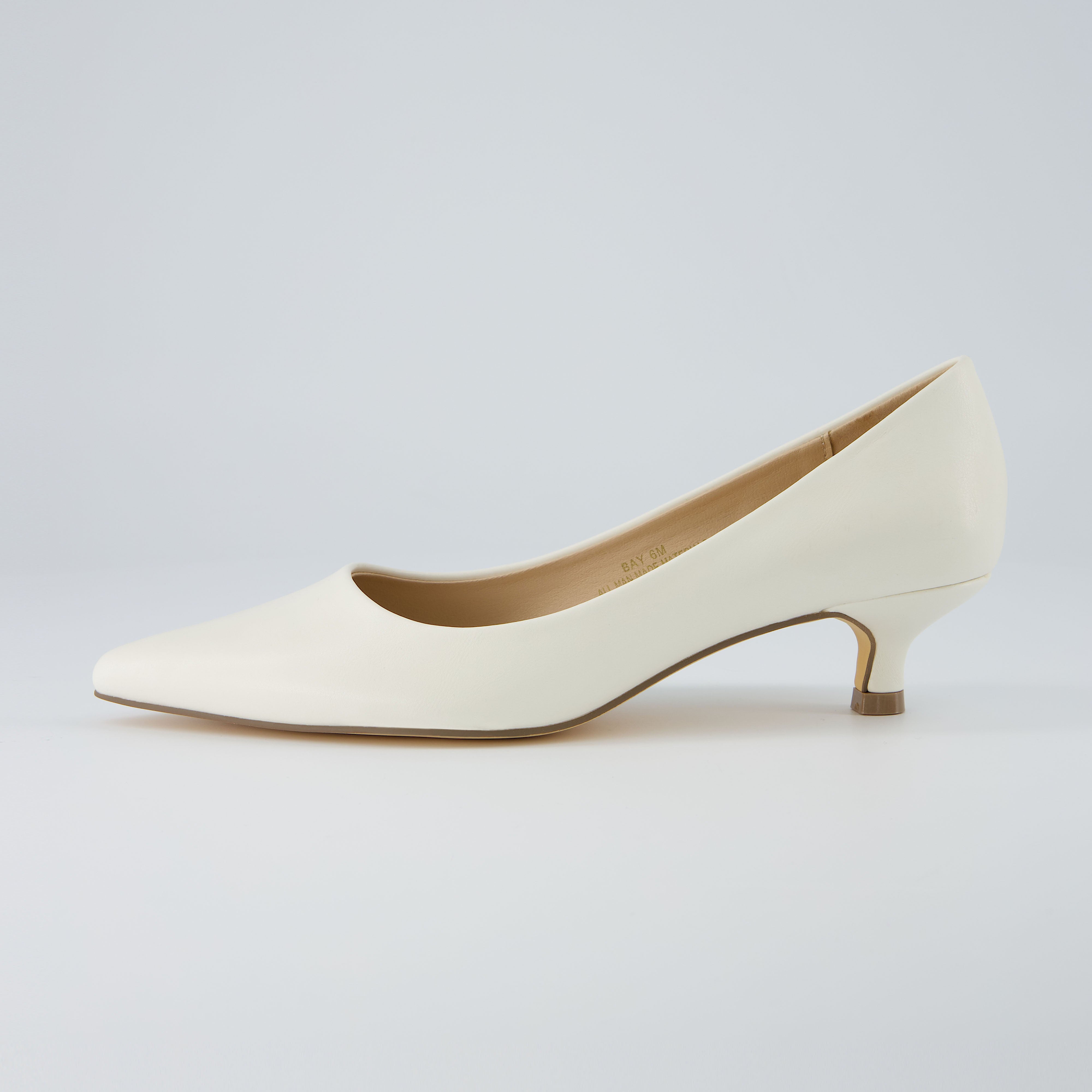 kitten heel dress pumps Cushionaire Women's Bay Kitten Heel Pump Cream / Wide / 9