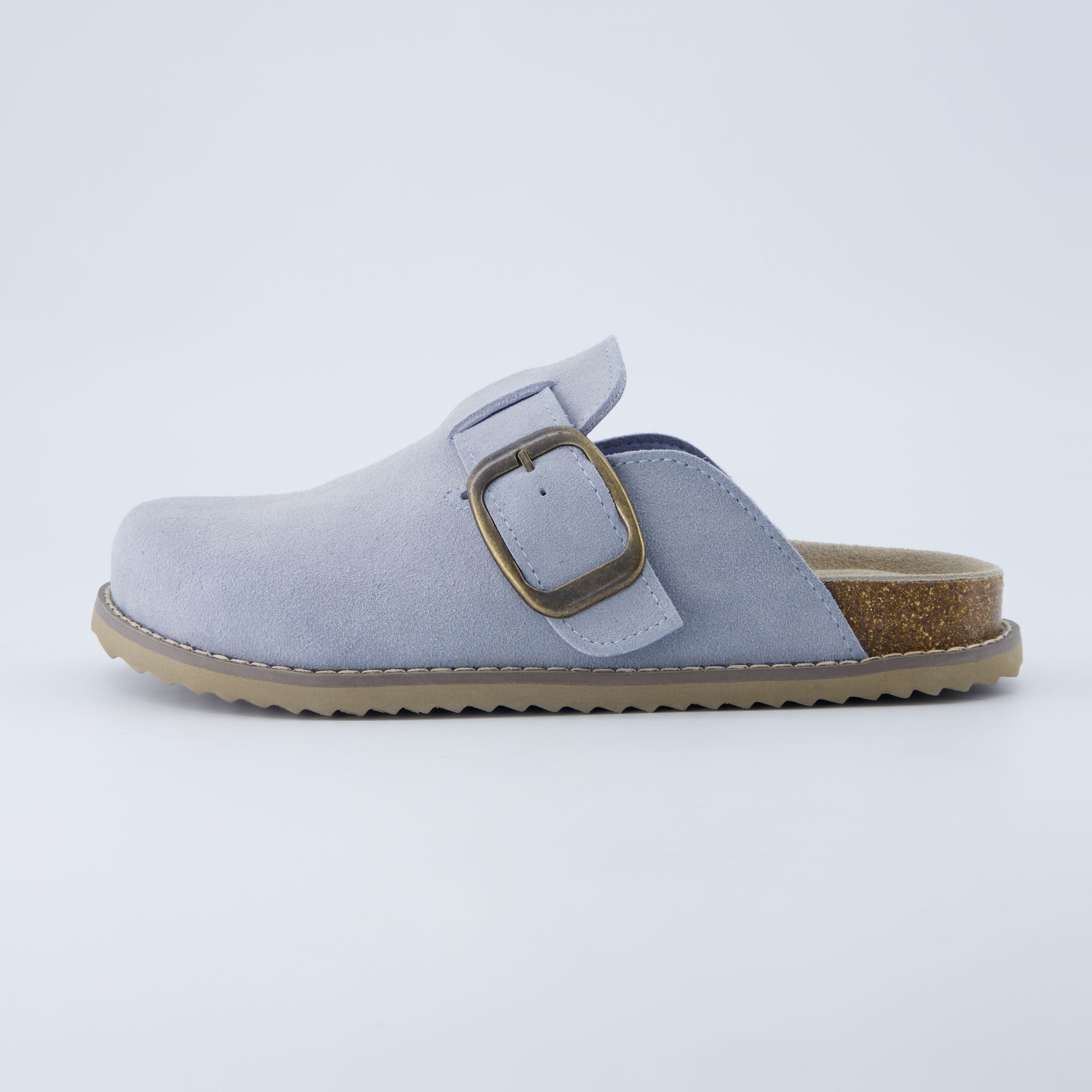 Blain Suede Slip-On Clogs Light Blue