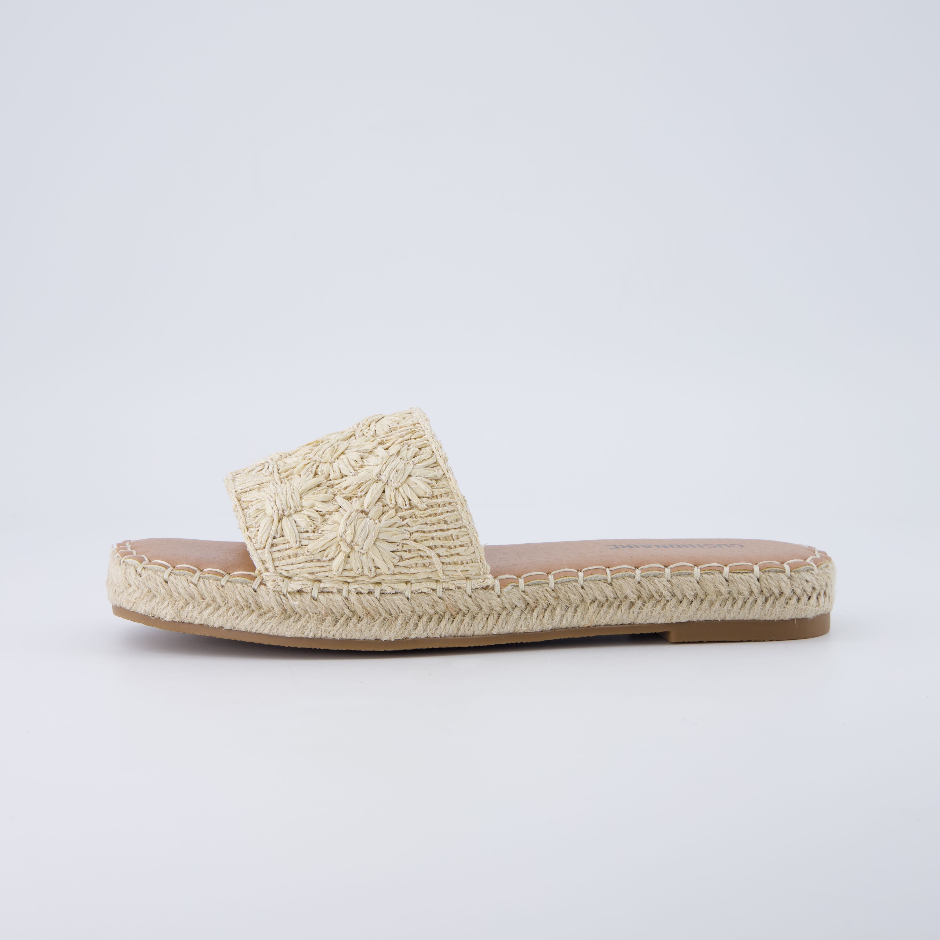 Bolero Woven Slide Sandals Natural