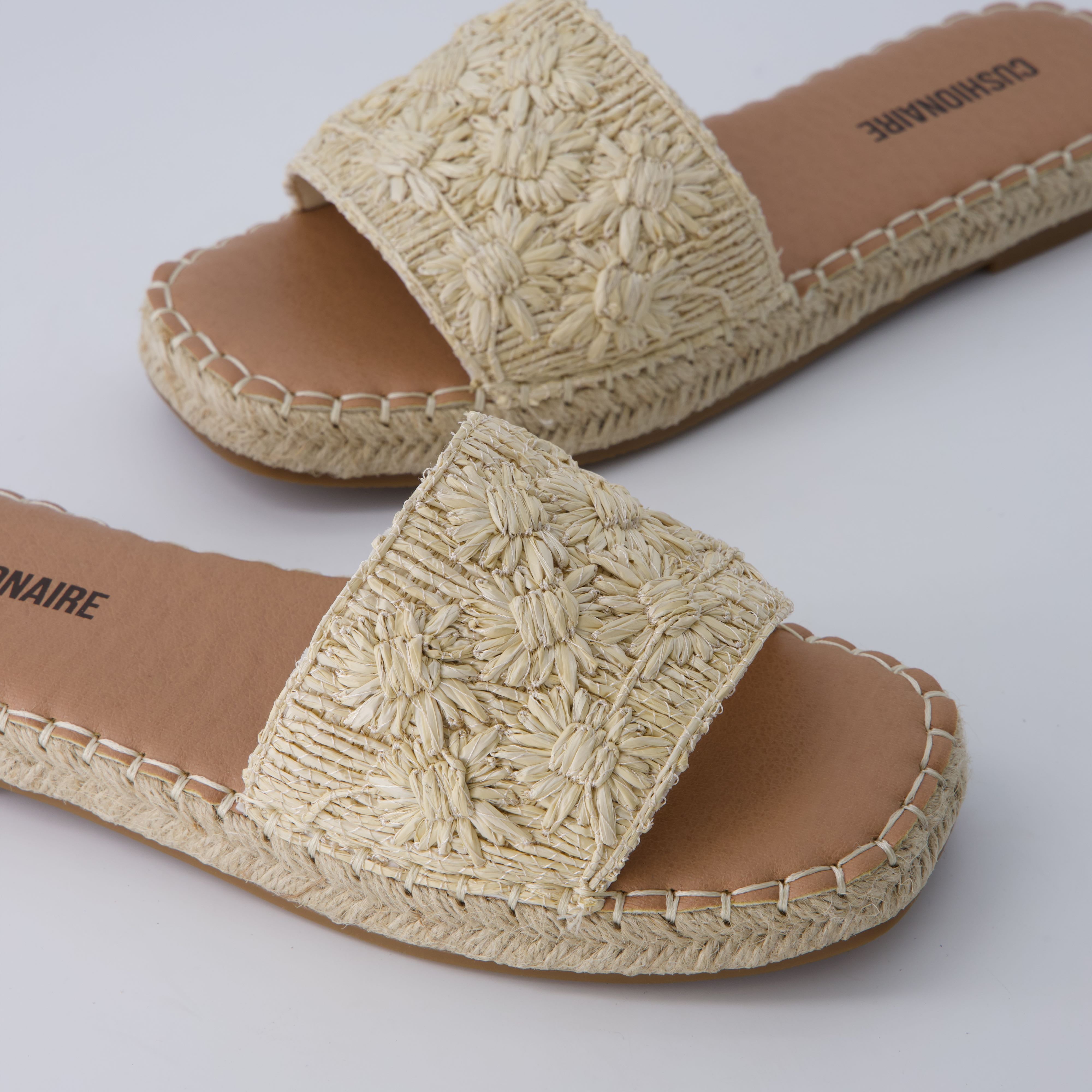 Bolero Woven Slide Sandals Natural