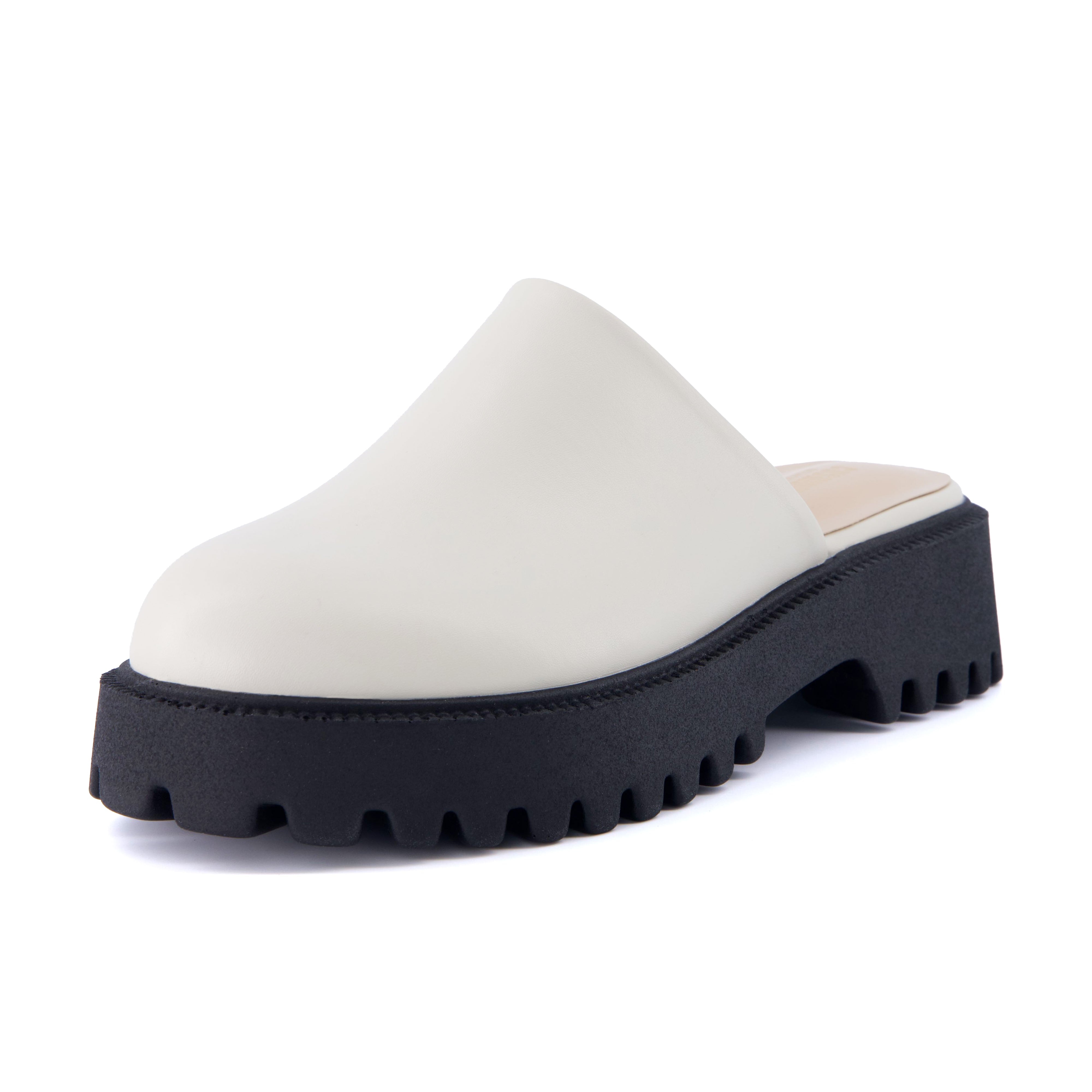 Bolt Slip On Lug Mule Cream