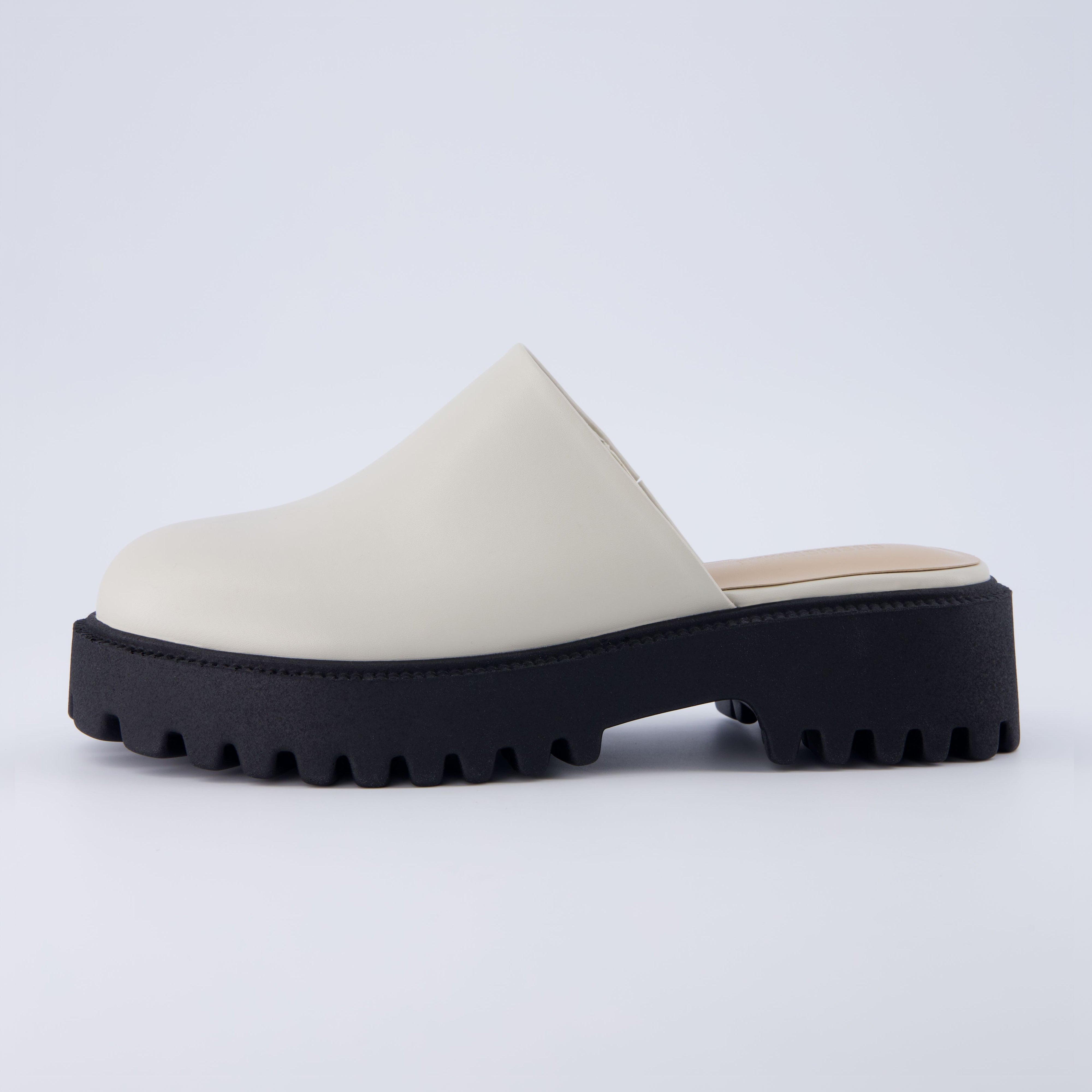Bolt Slip On Lug Mule Cream