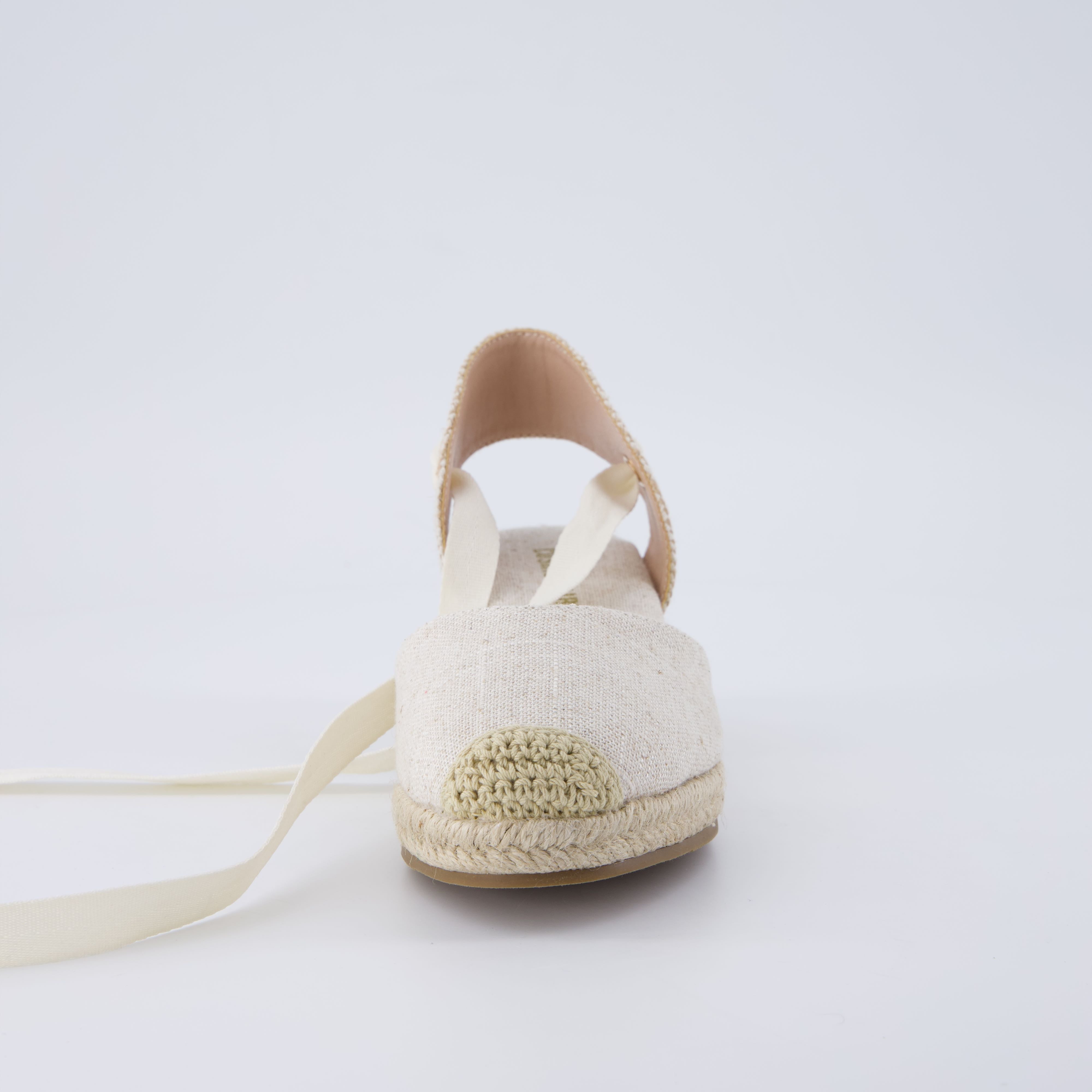 Bonita Platform Wedge Sandals Beige Linen