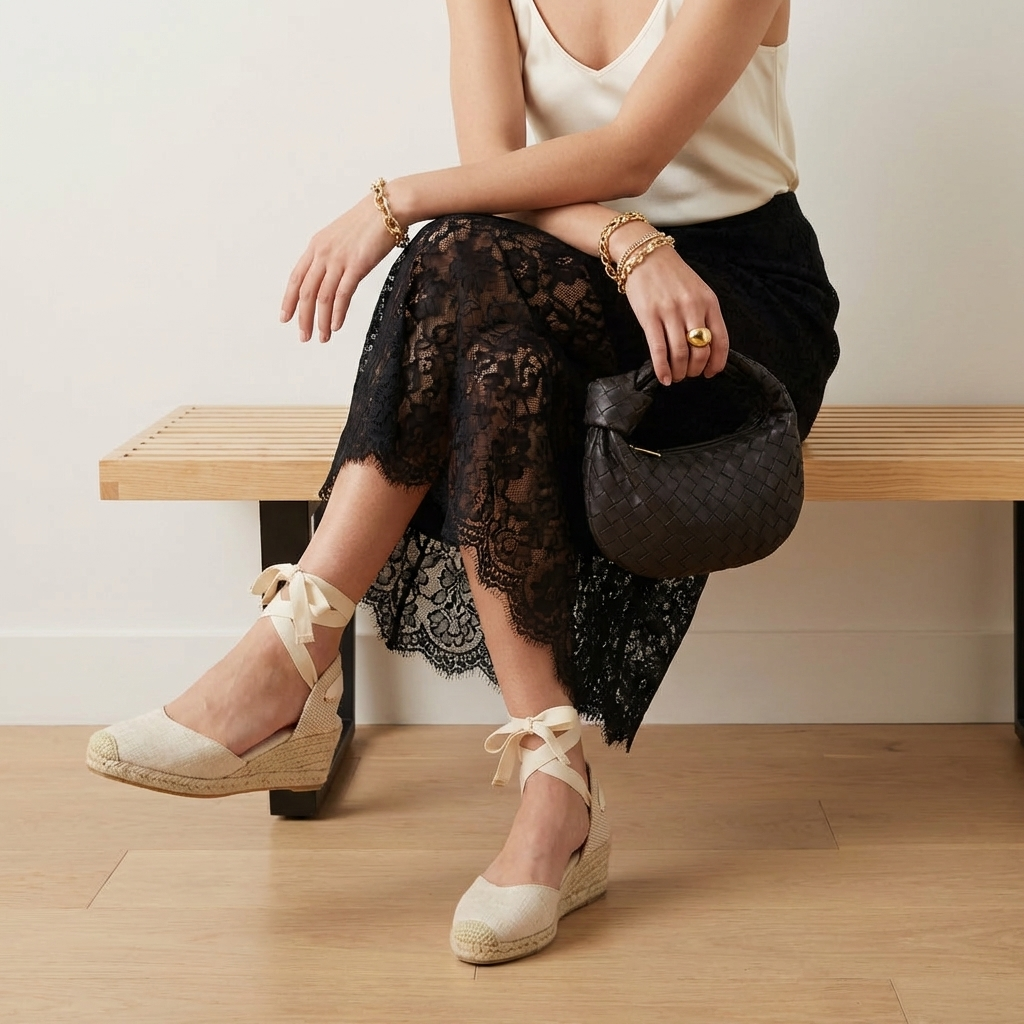 Bonita Platform Wedge Sandals Beige Linen