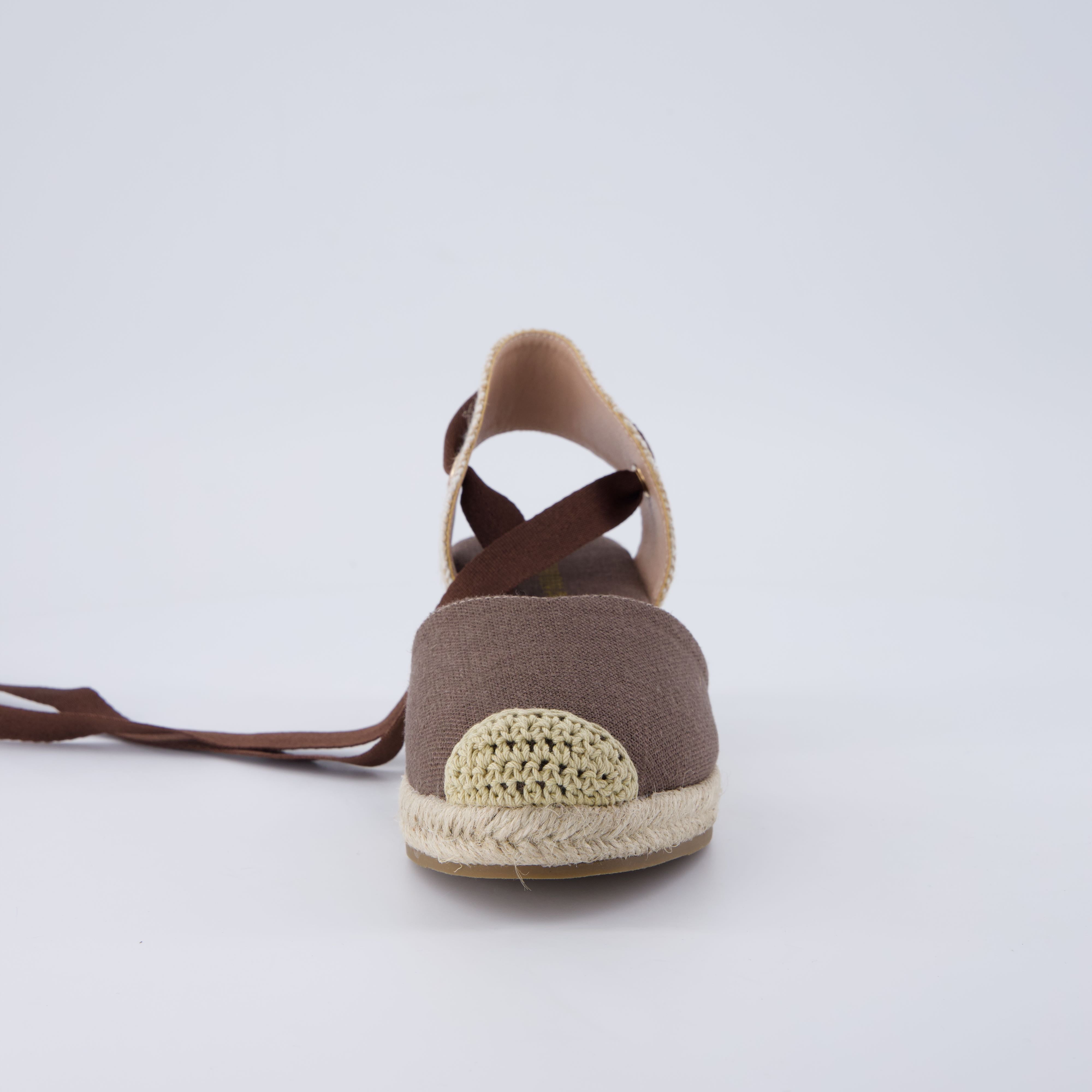 Bonita Platform Wedge Sandals Chocolate Linen