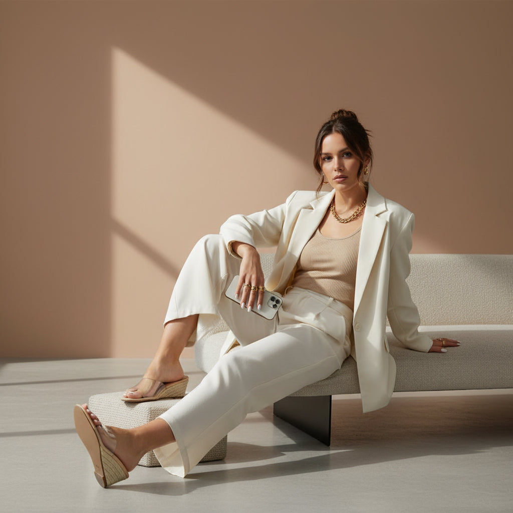 Brit Wedge Sandal Clear