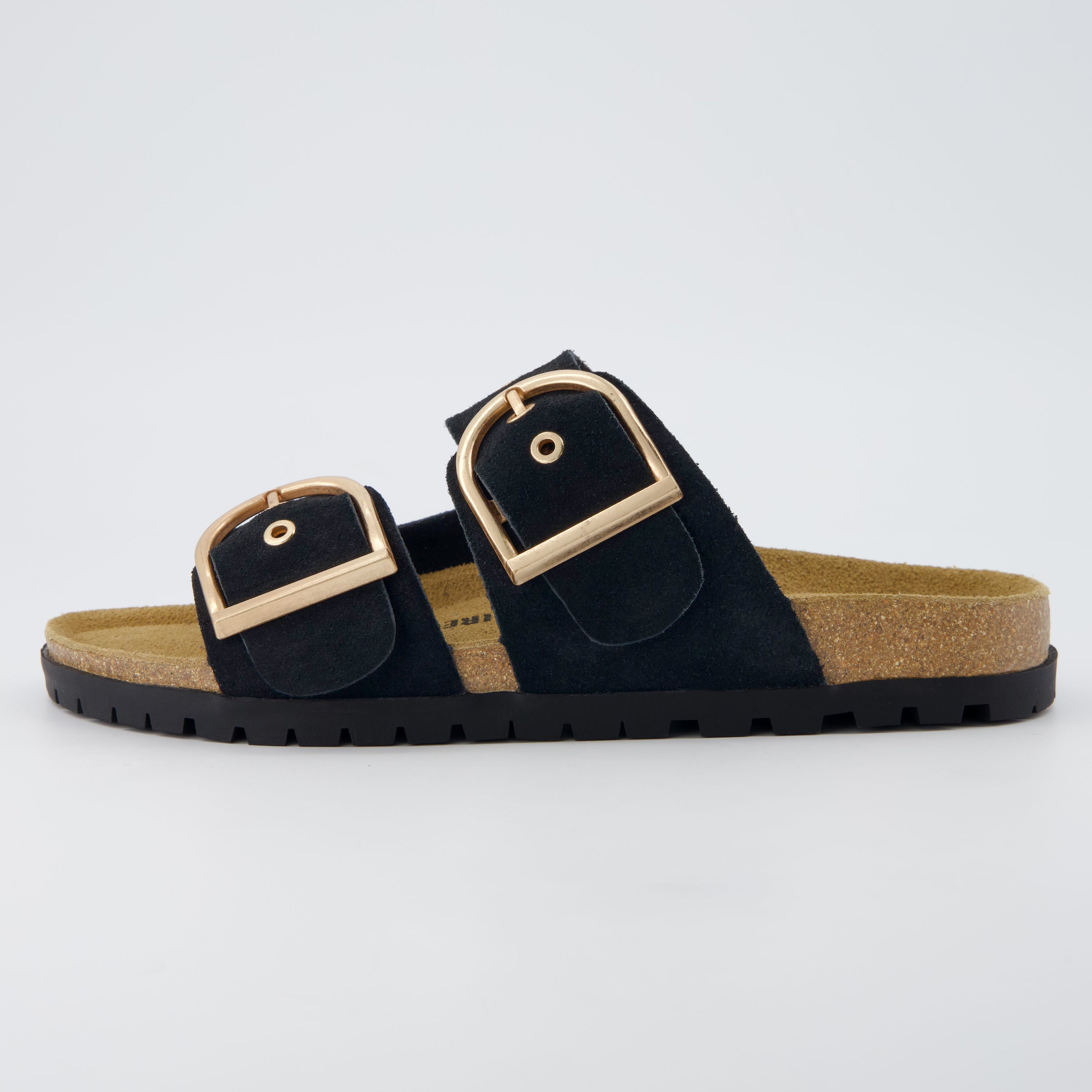 Brook Cork Footbed Sandal Black