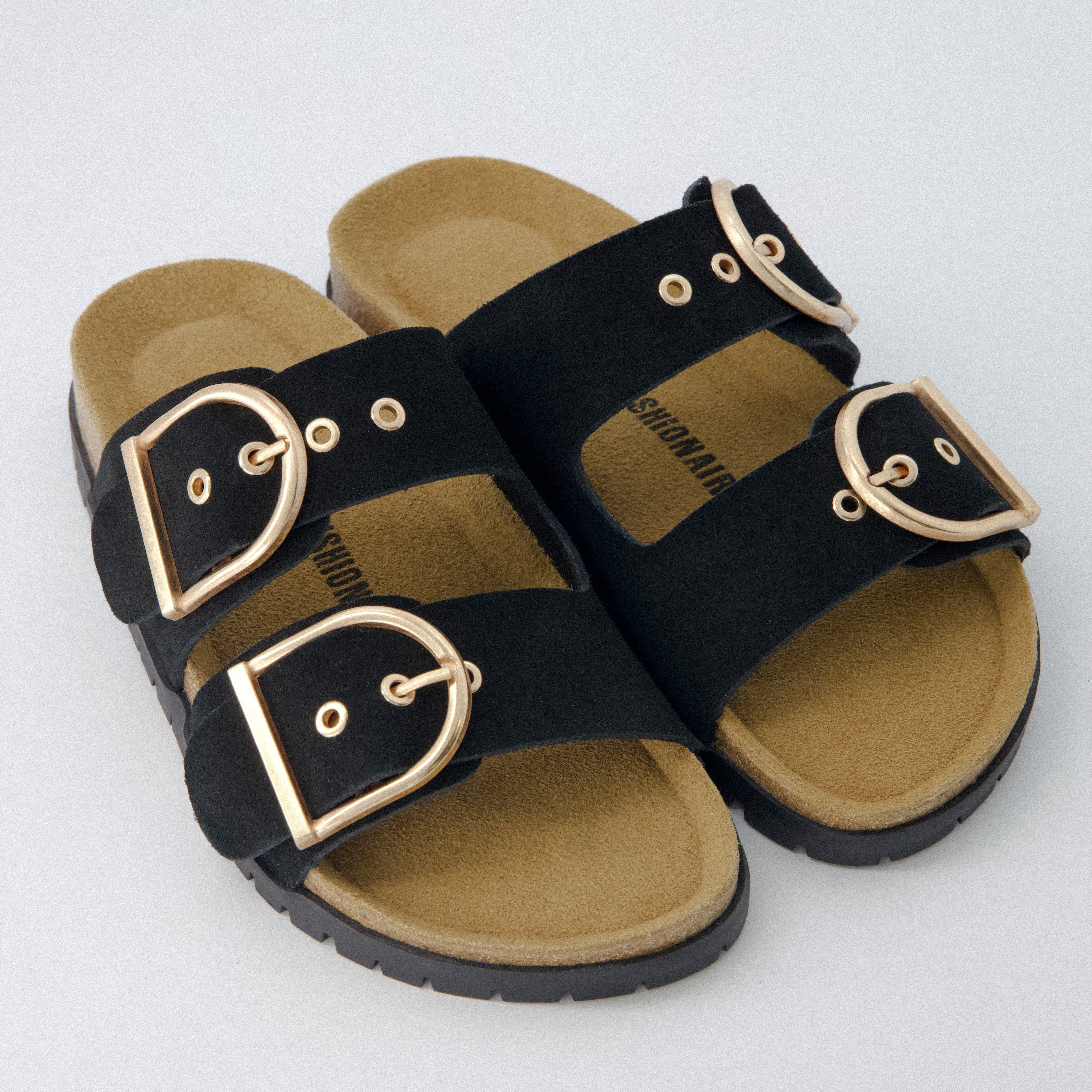 Brook Cork Footbed Sandal Black
