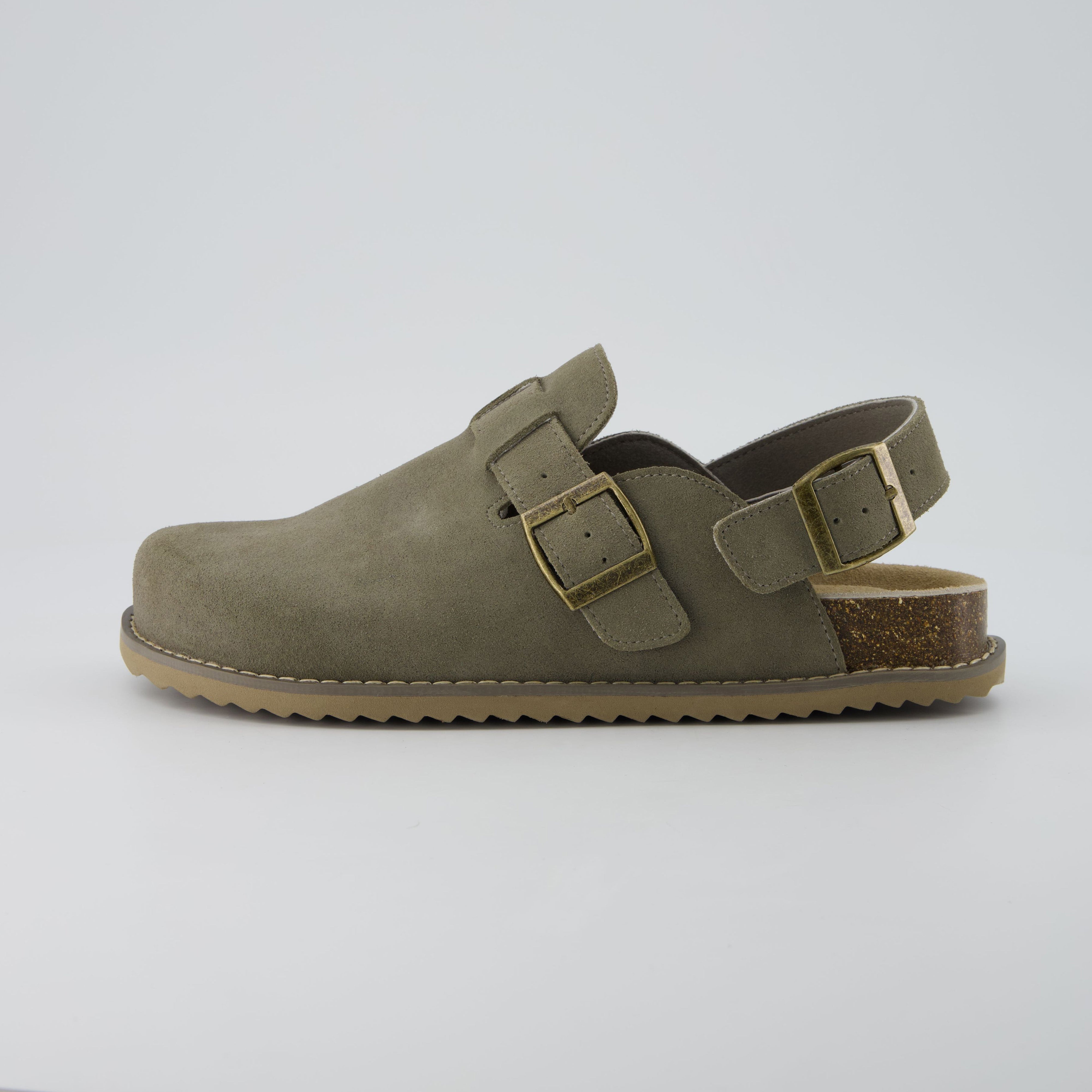 Cushionaire Brooklyn Suede Womens Slides– Comfortable Clog Mules with Adjustable Buckles – Summer Shoes for Women Chocolate