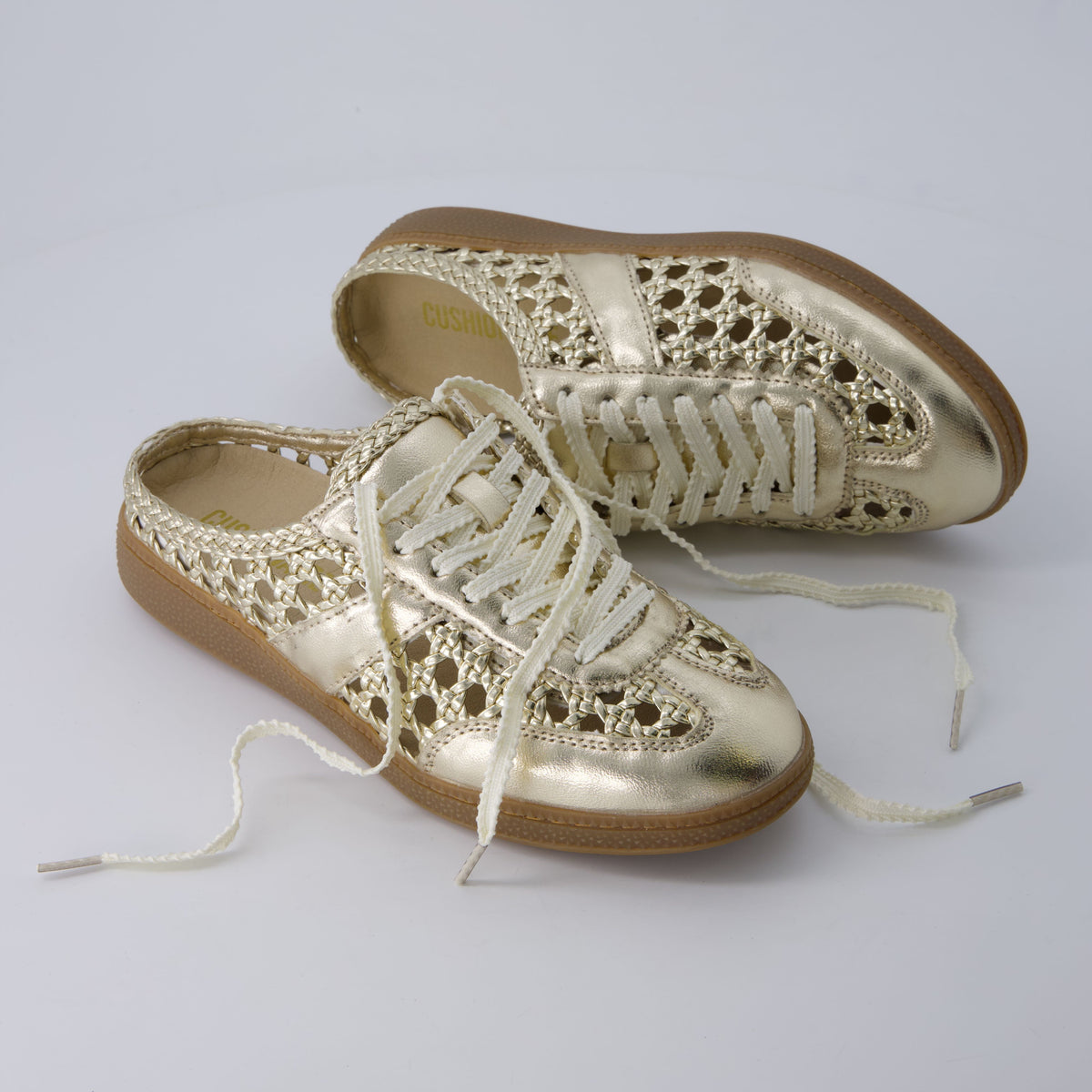 Cushionaire Buffy Woven Slip On Backless Sneaker Mules for Women