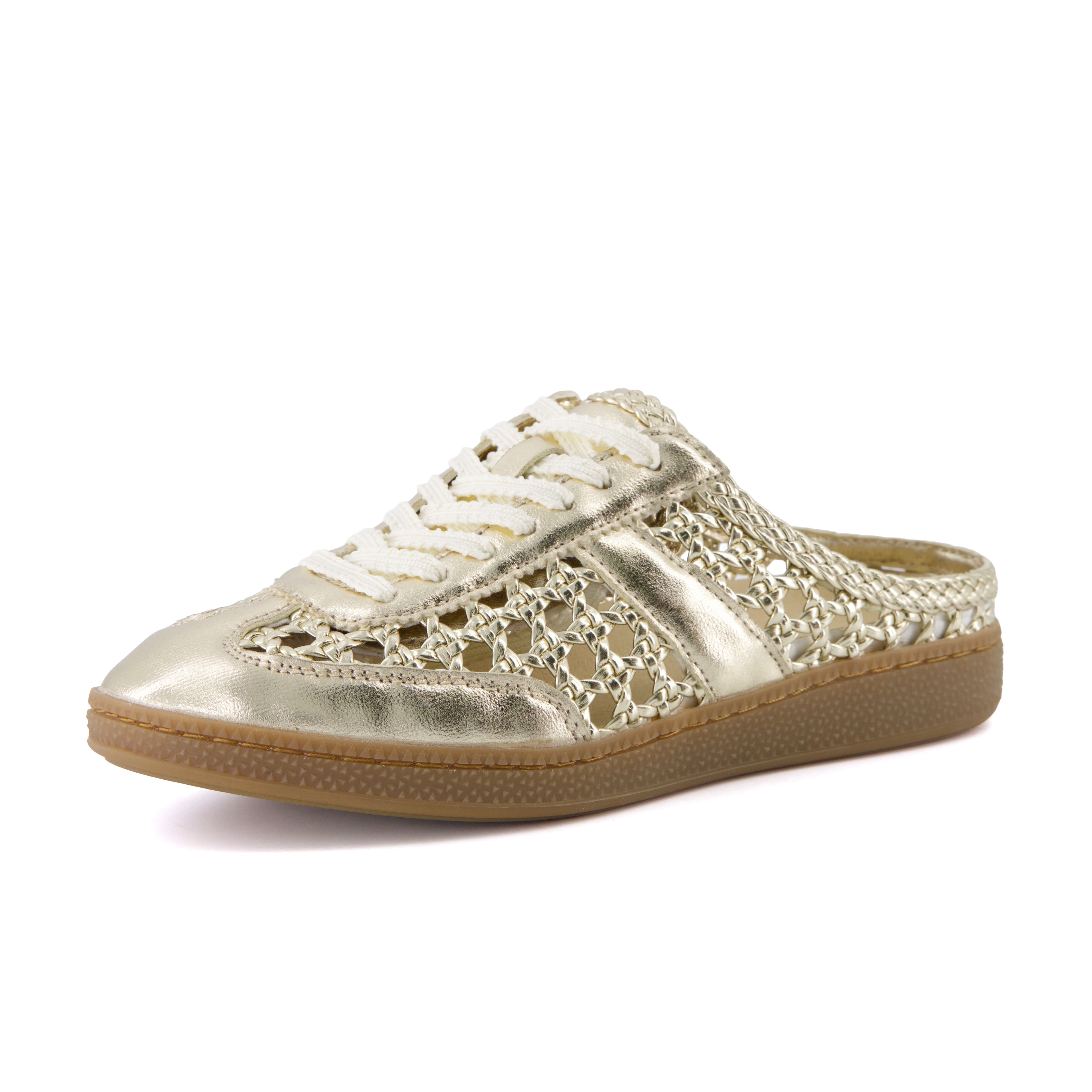 Cushionaire Buffy Woven Slip On Backless Sneaker Mules for Women