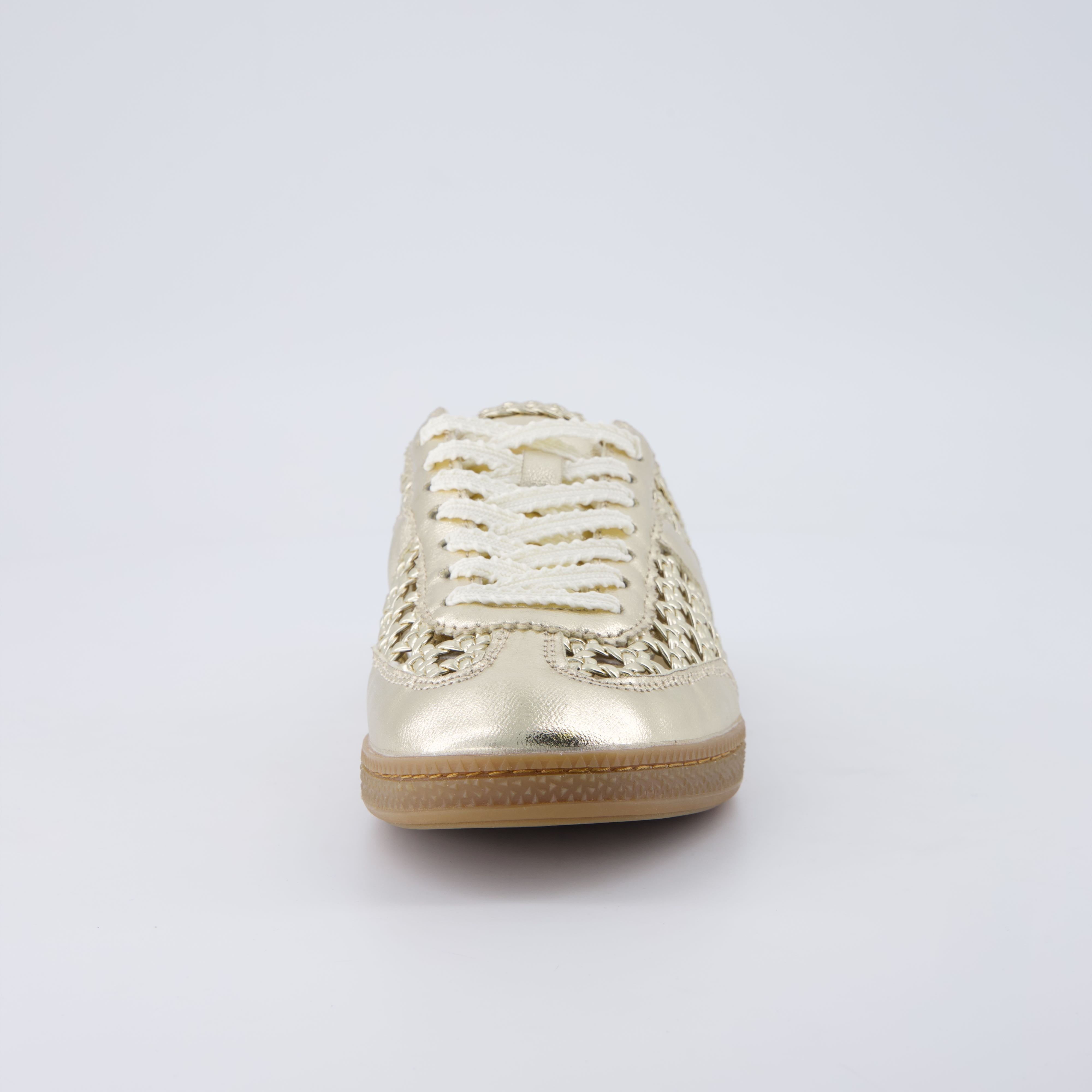 Buffy Woven Sneaker Mules Gold