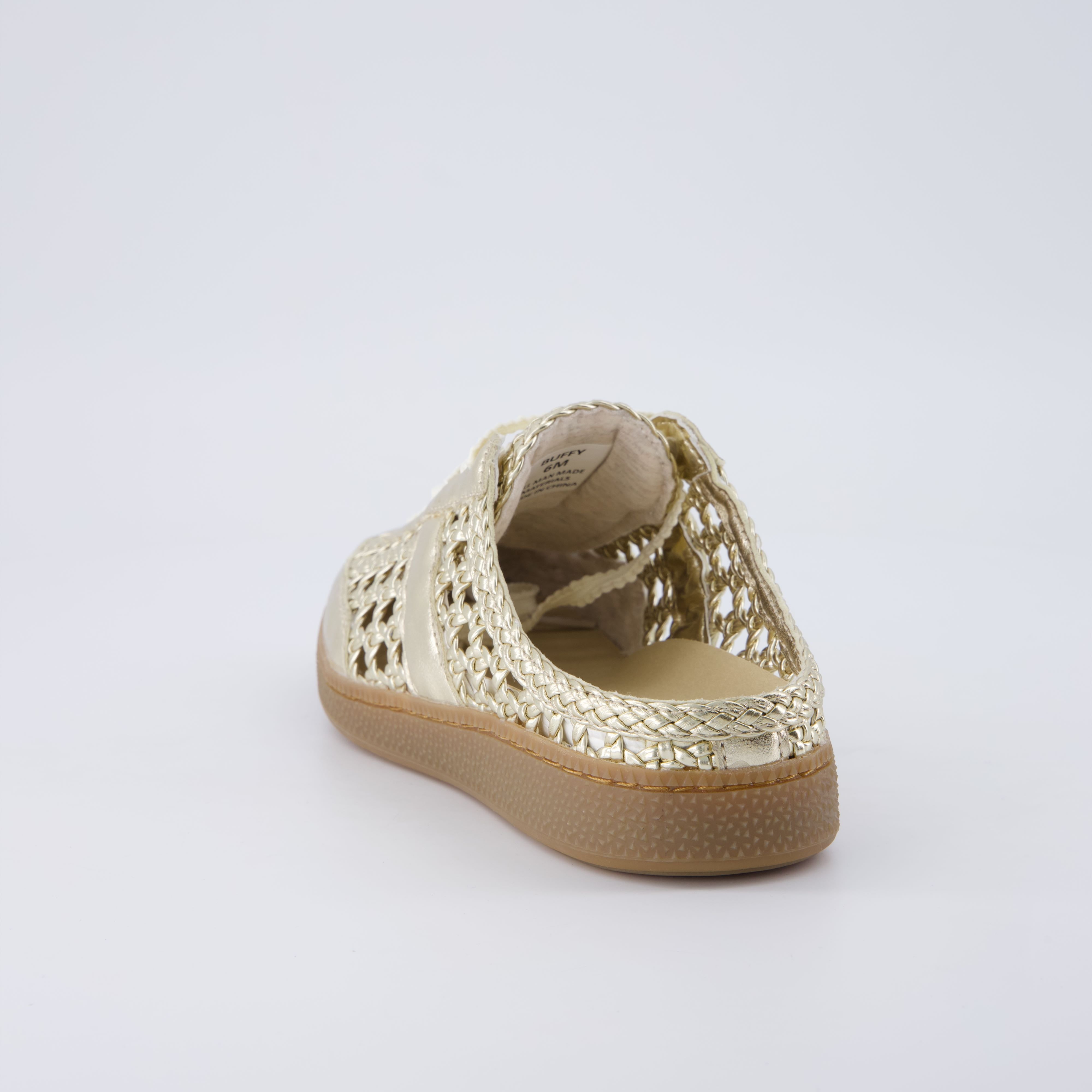 Buffy Woven Sneaker Mules Gold