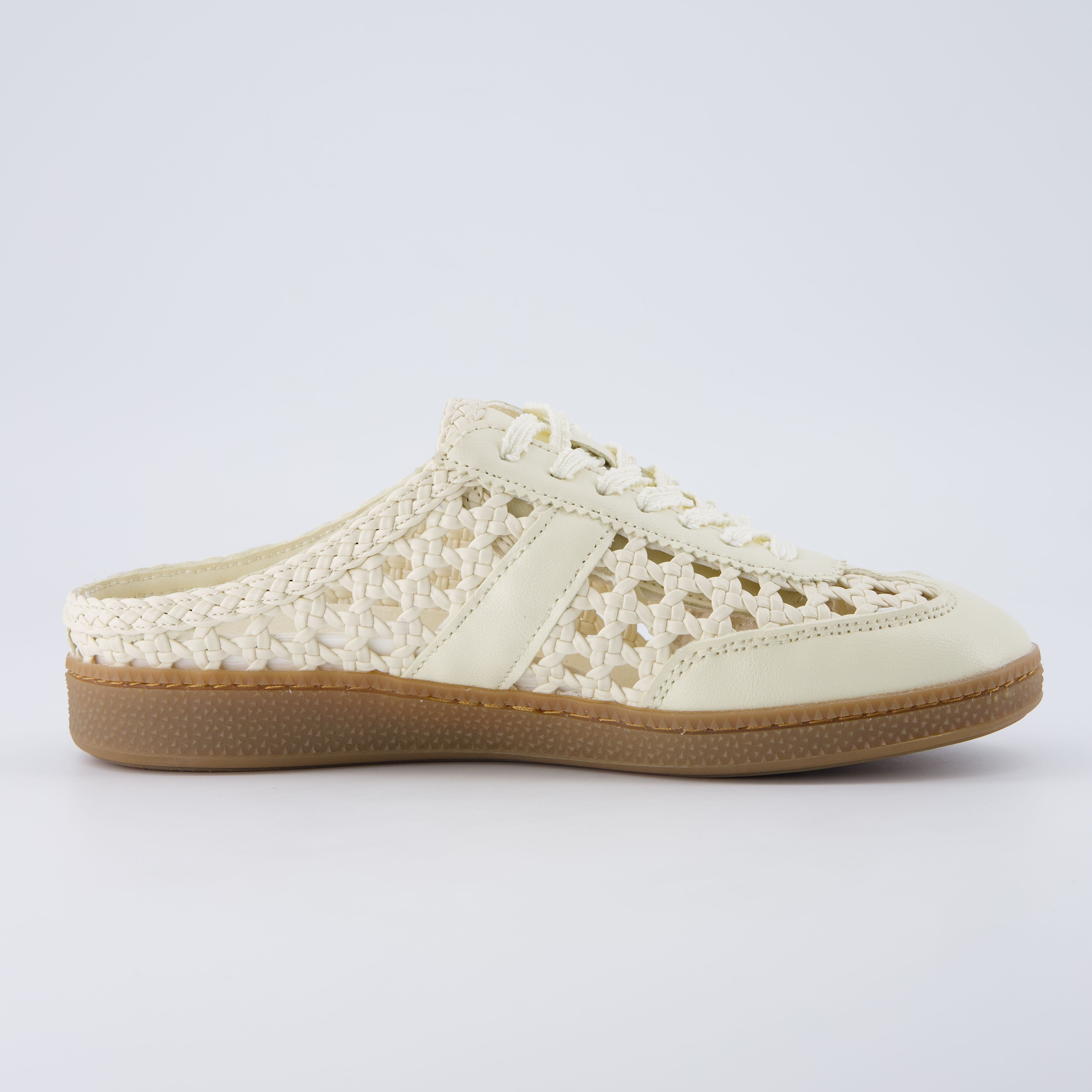 Buffy Woven Sneaker Mules Ivory