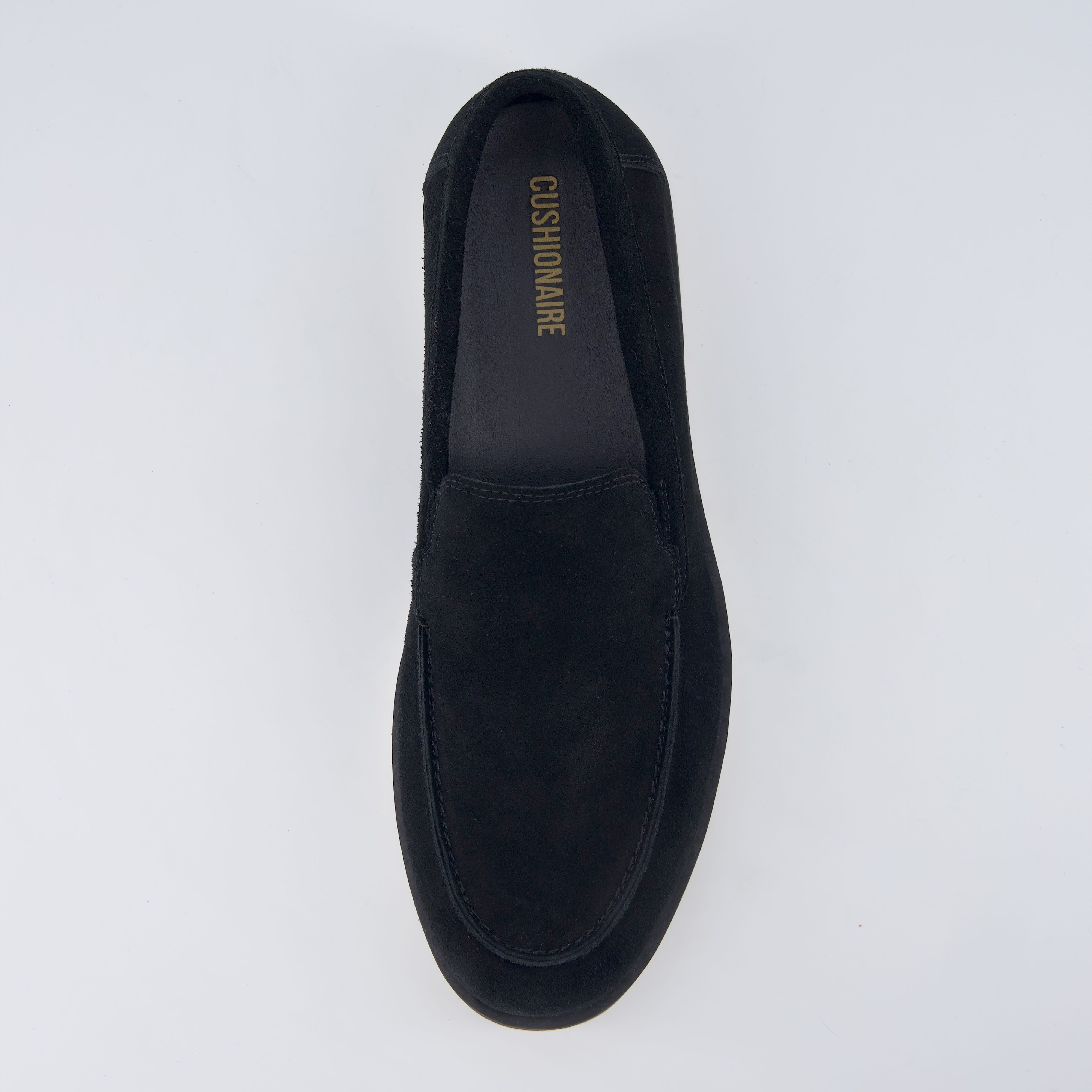 Caden Genuine Suede Penny Loafers BLACK Medium