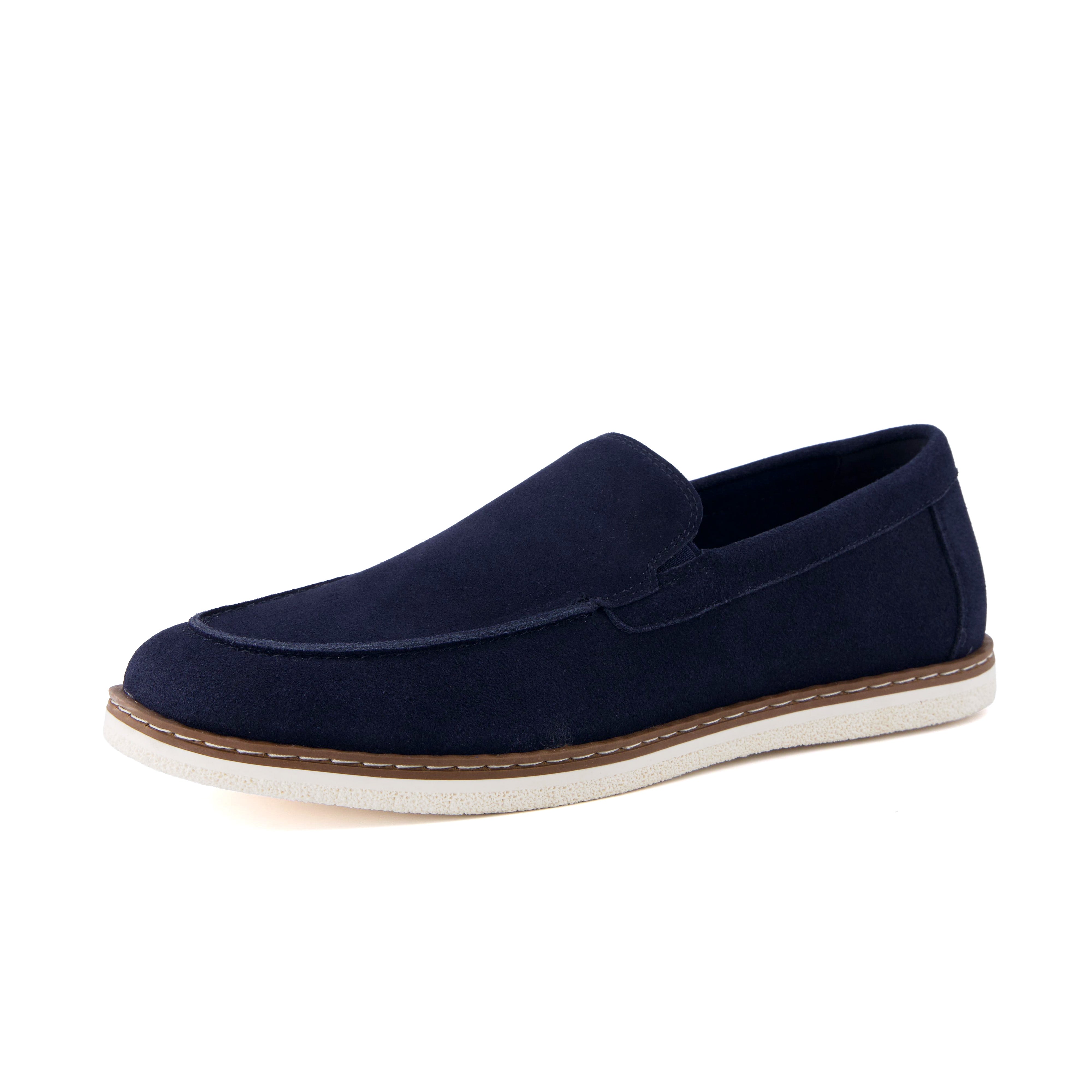 Caden Genuine Suede Penny Loafers BLUE Medium