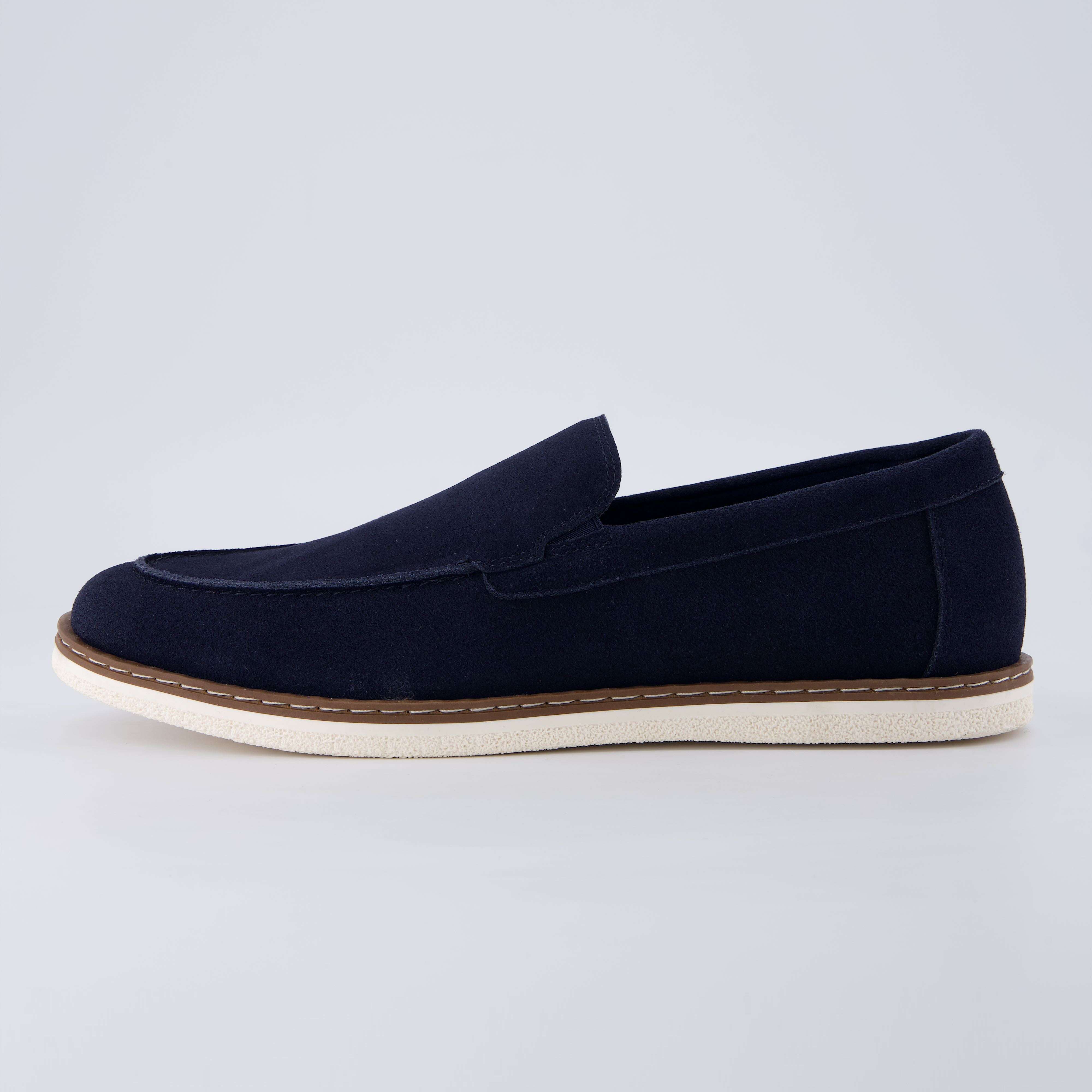 Caden Genuine Suede Penny Loafers BLUE Medium