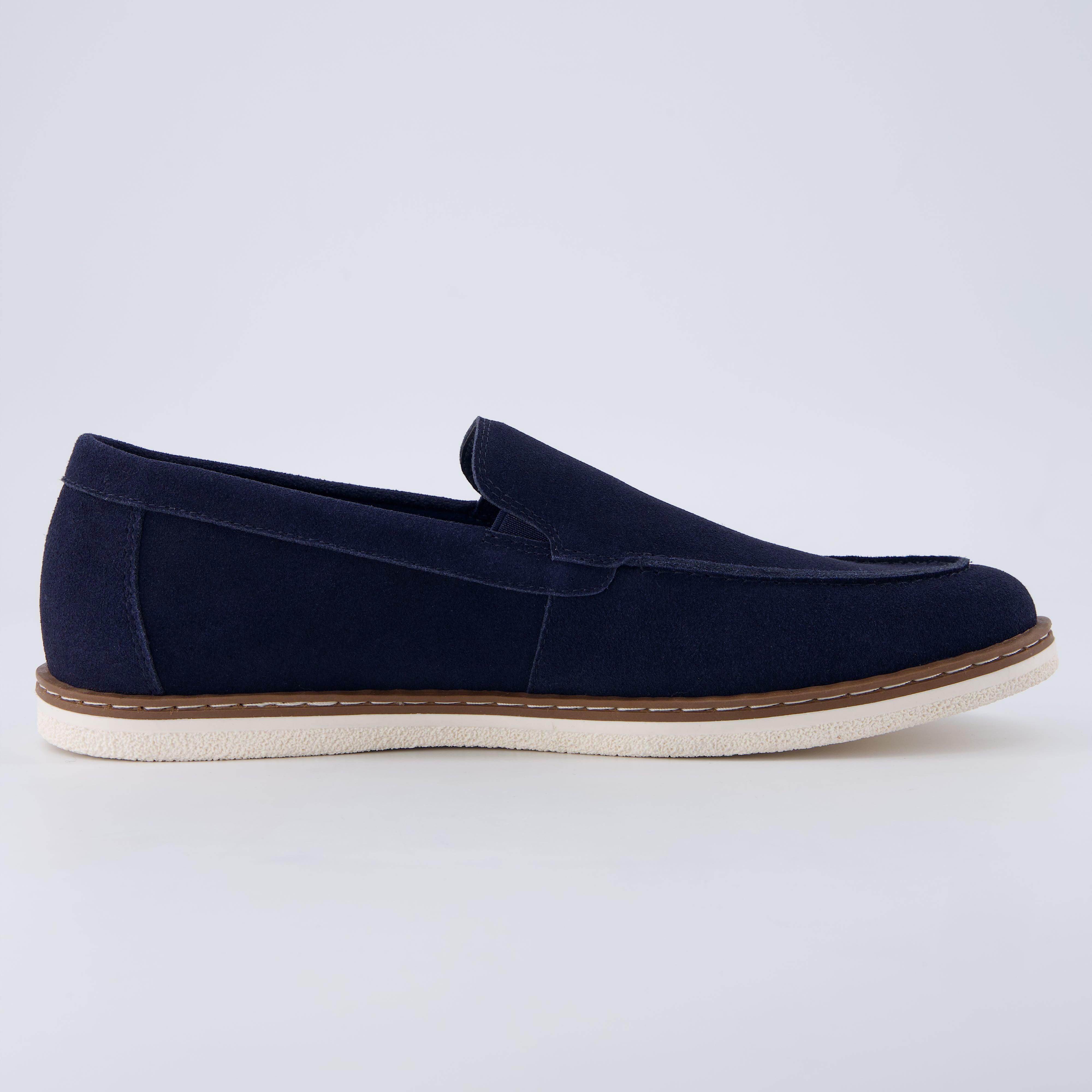Caden Genuine Suede Penny Loafers BLUE Medium