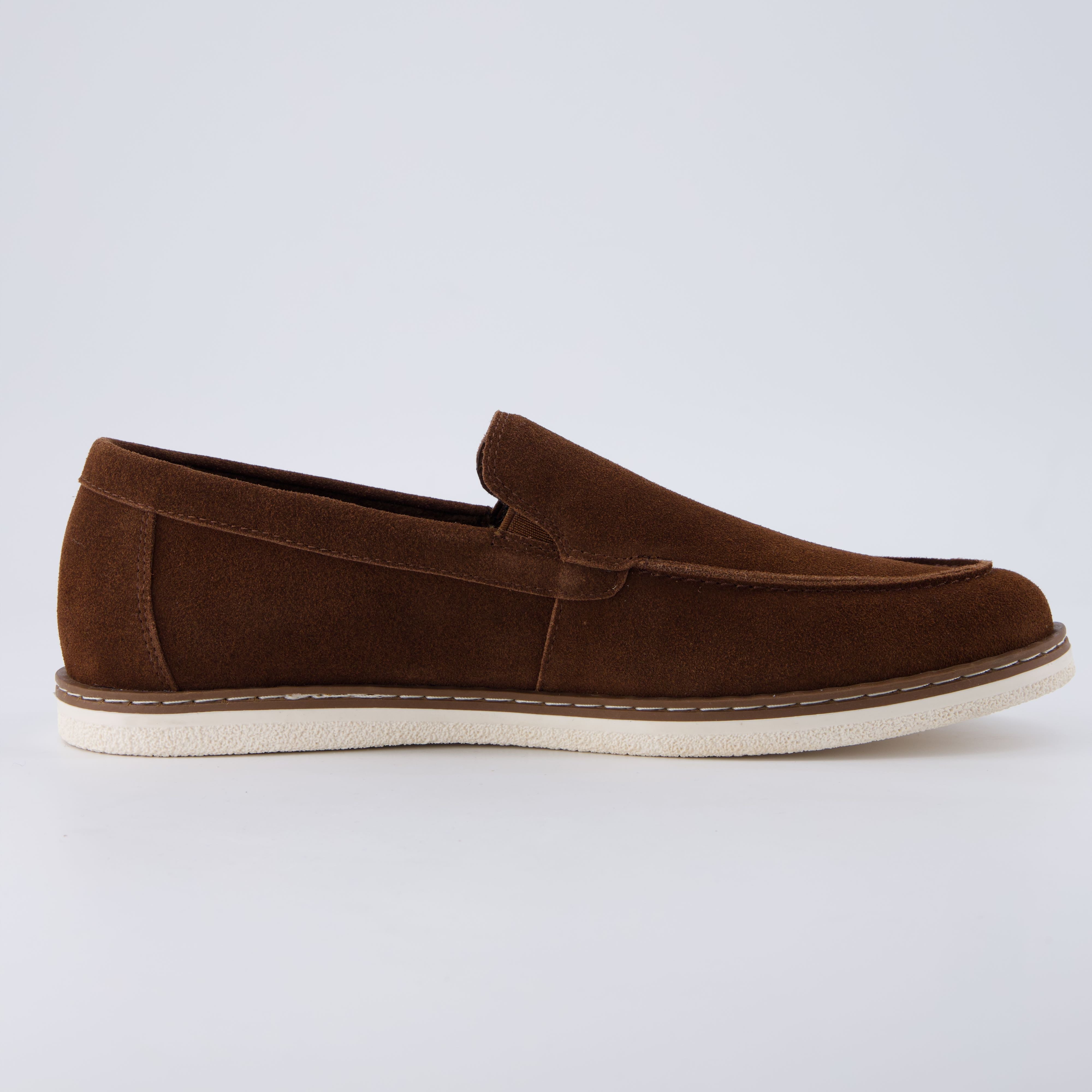 Caden Genuine Suede Penny Loafers BROWN Medium