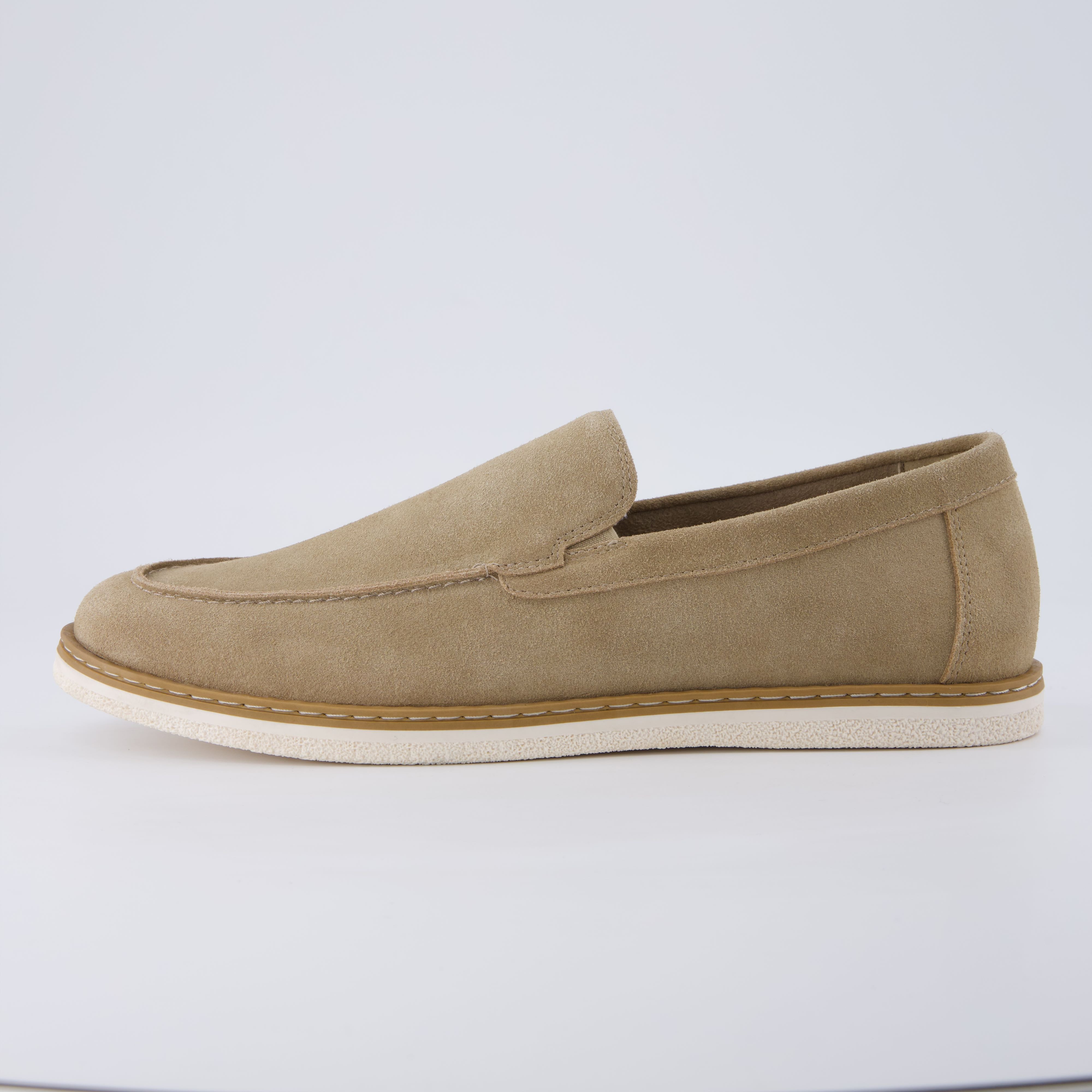 Caden Genuine Suede Penny Loafers TAN Medium