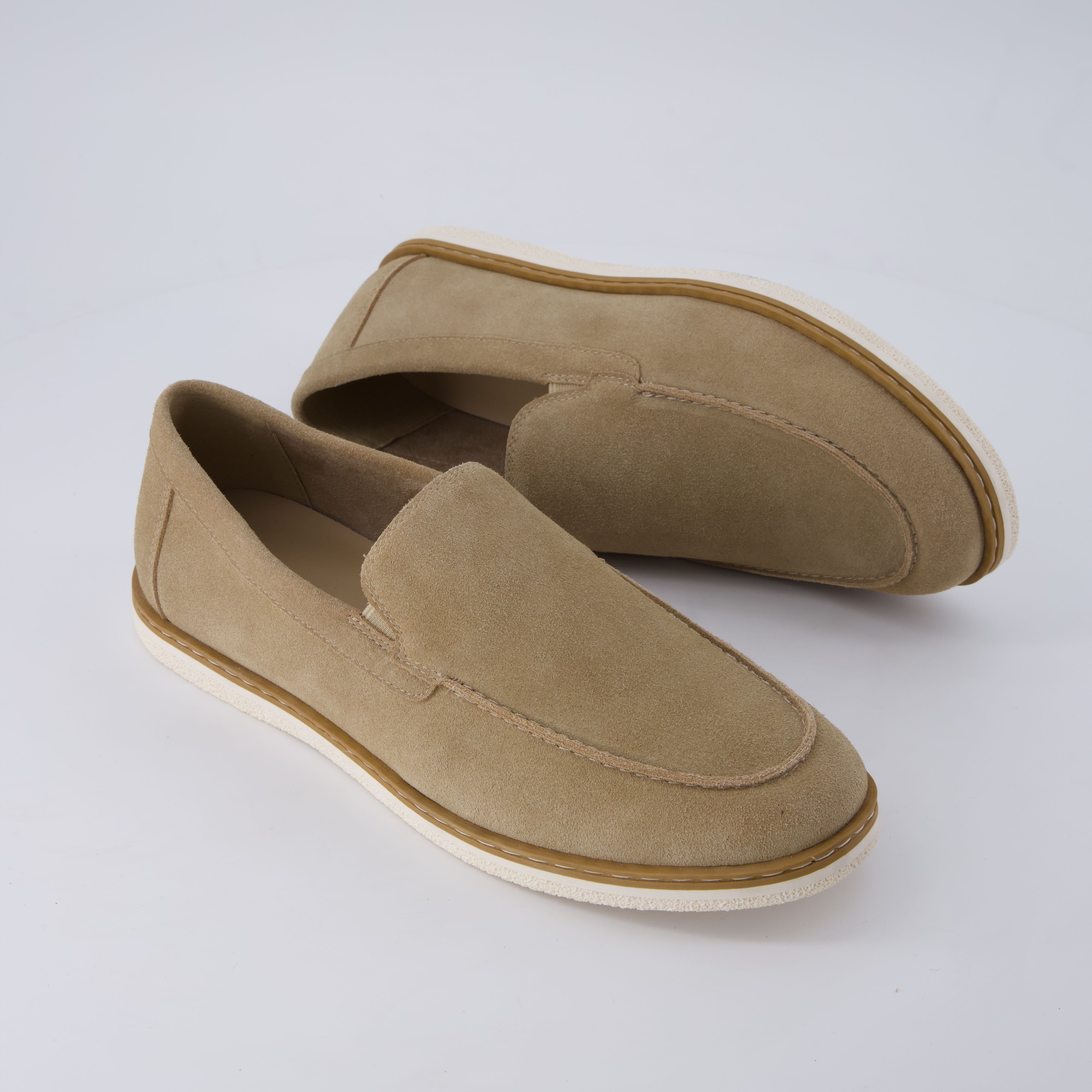 Caden Genuine Suede Penny Loafers TAN Medium