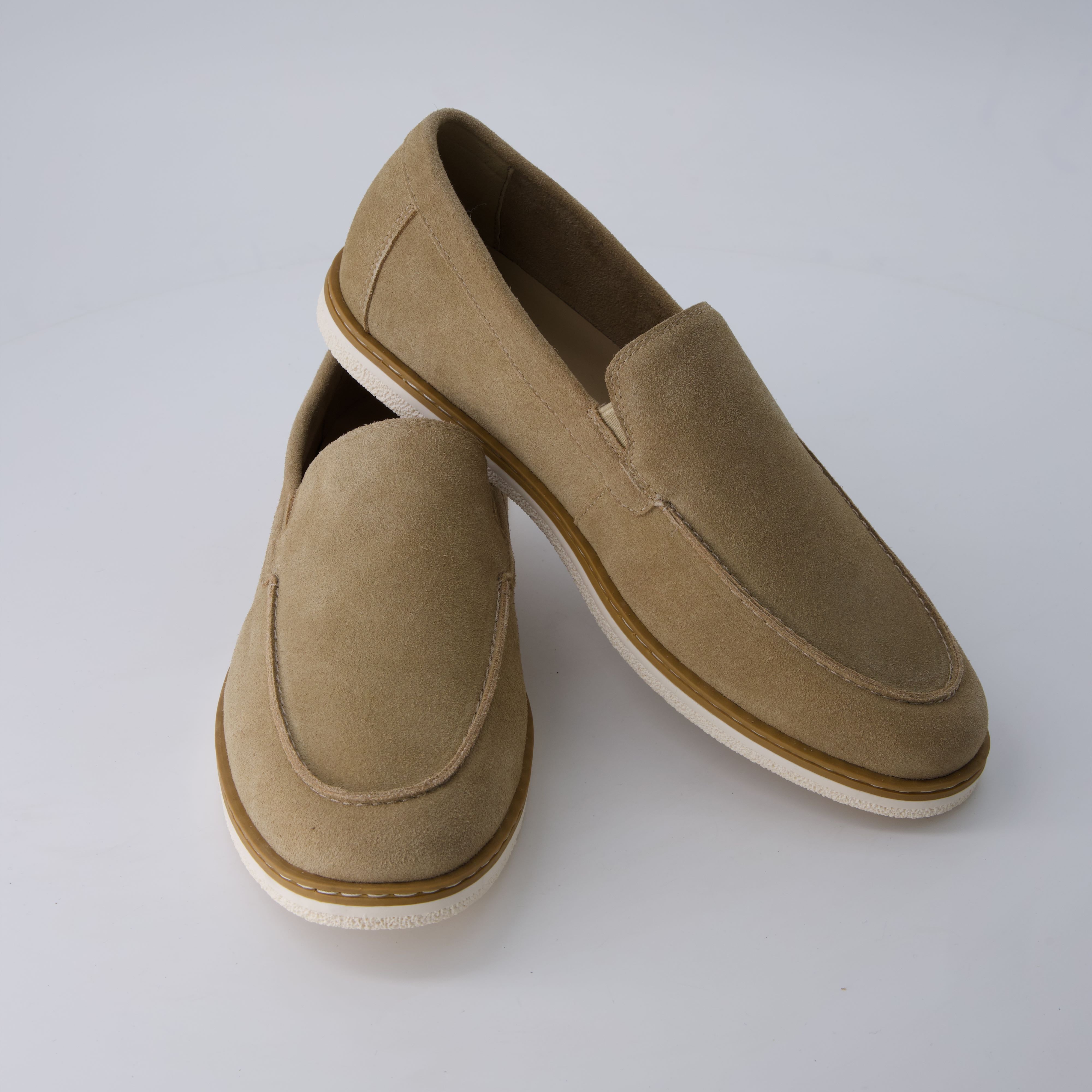 Caden Genuine Suede Penny Loafers TAN Medium