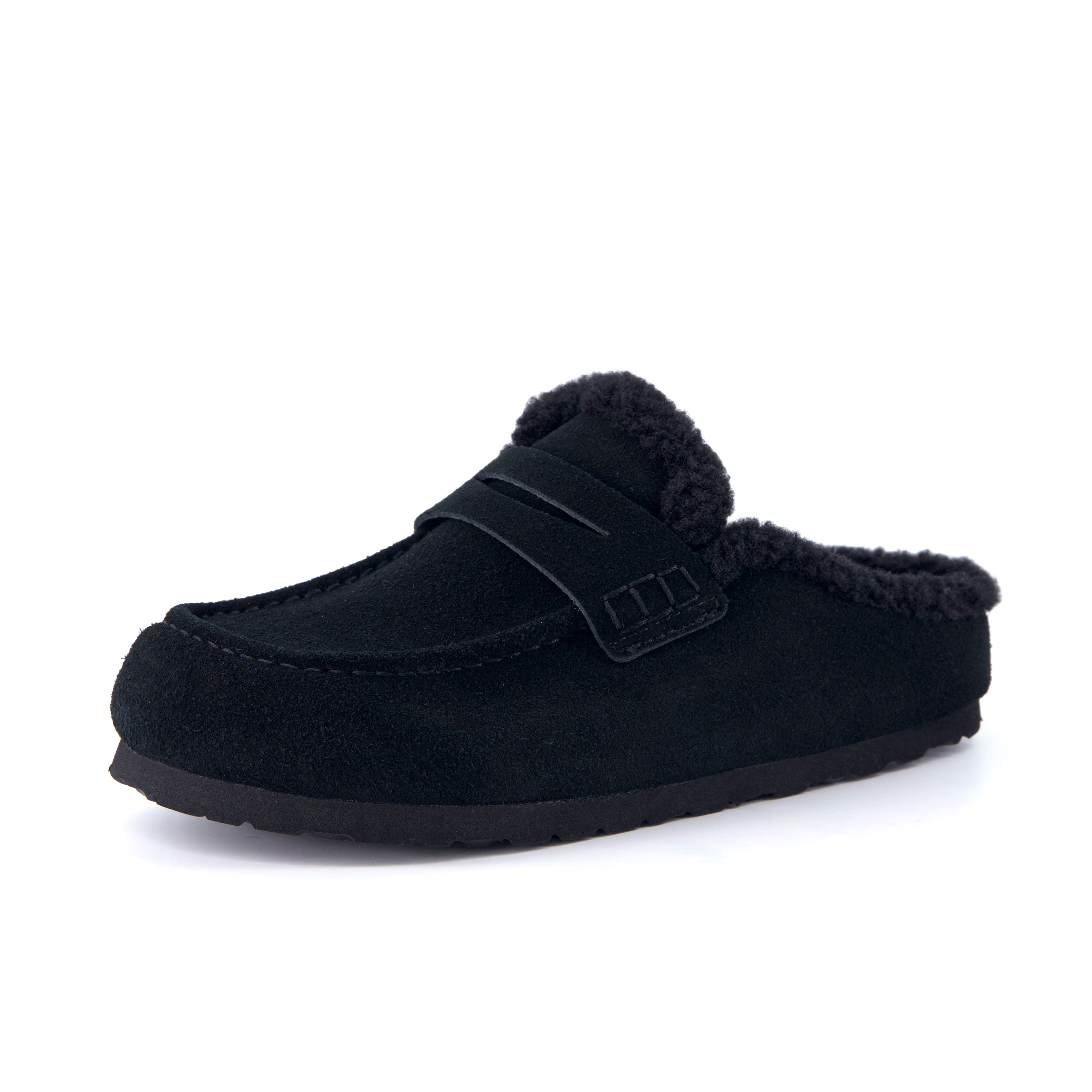 Cushionaire Casey Genuine Suede Moccasin Slippers for Women, Cozy