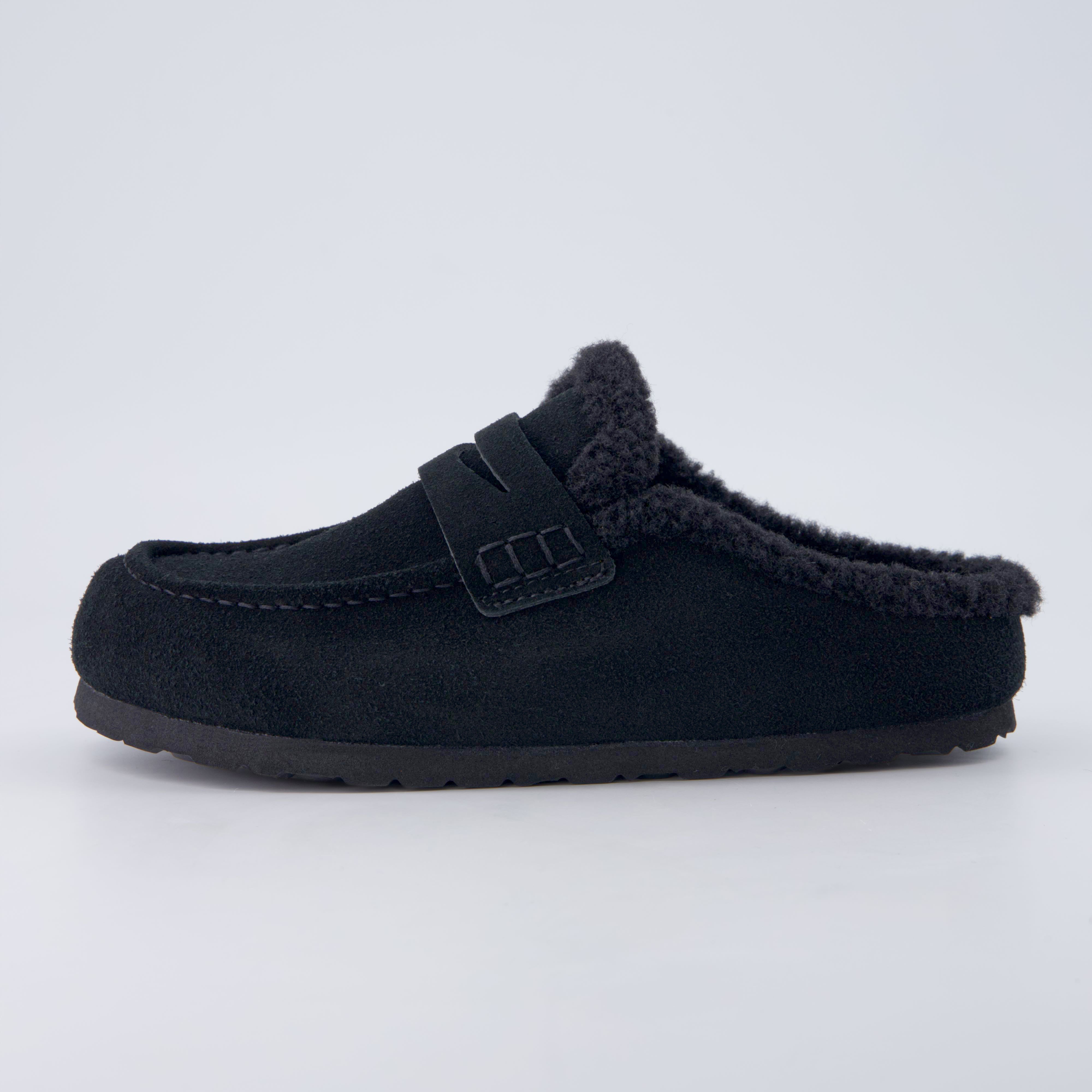 Casey Genuine Suede Moccasin Slippers Black