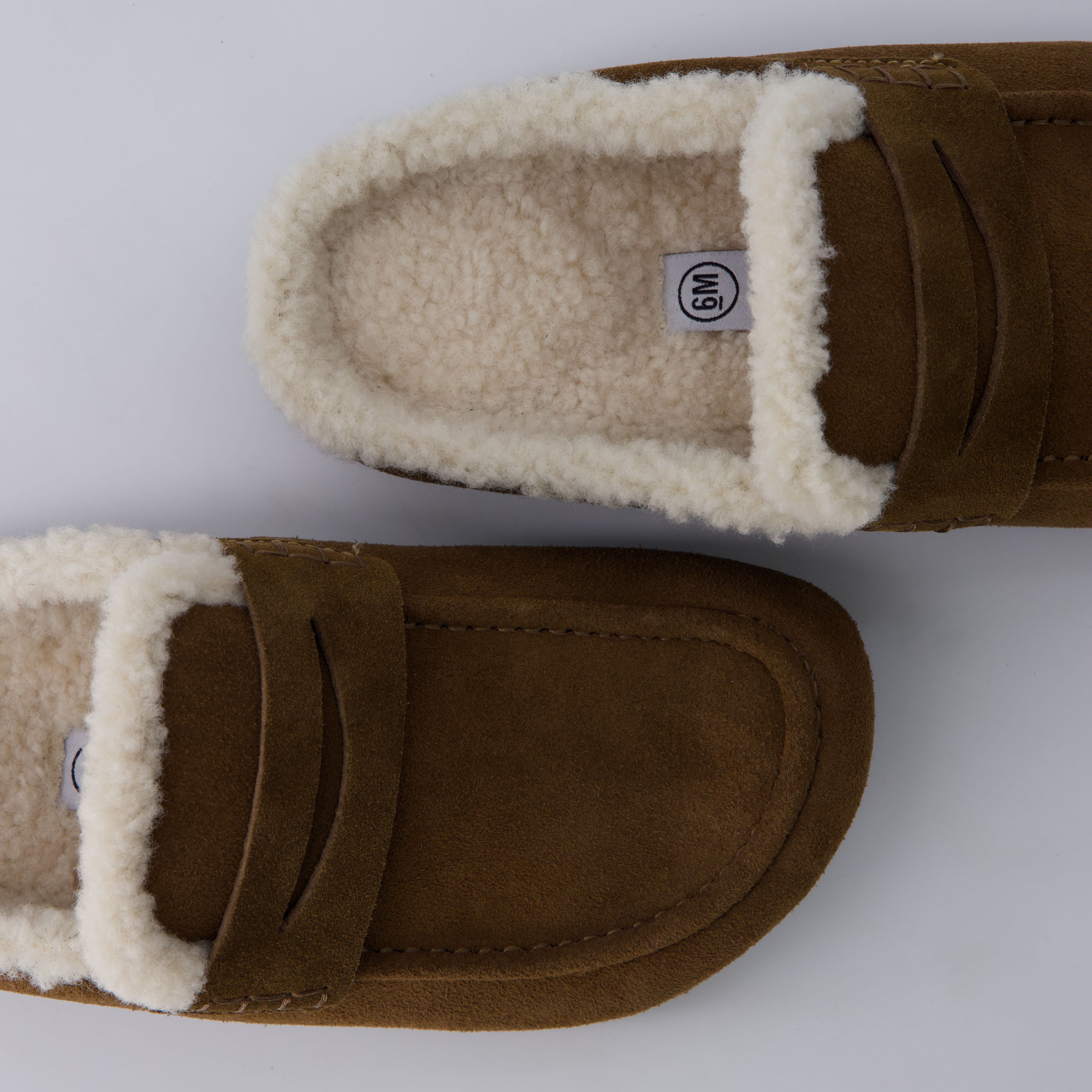 Casey Genuine Suede Moccasin Slippers Brown