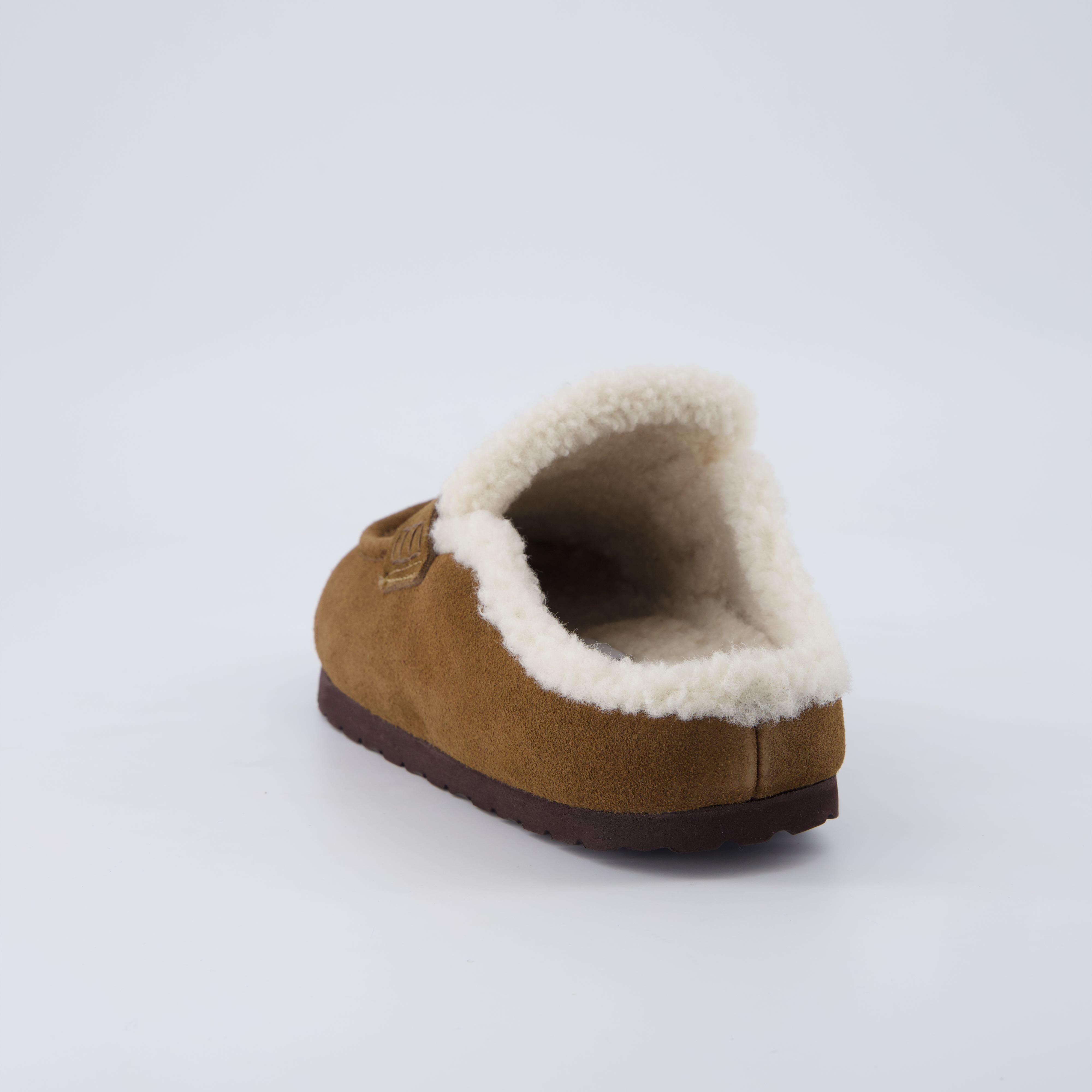 Casey Genuine Suede Moccasin Slippers Brown