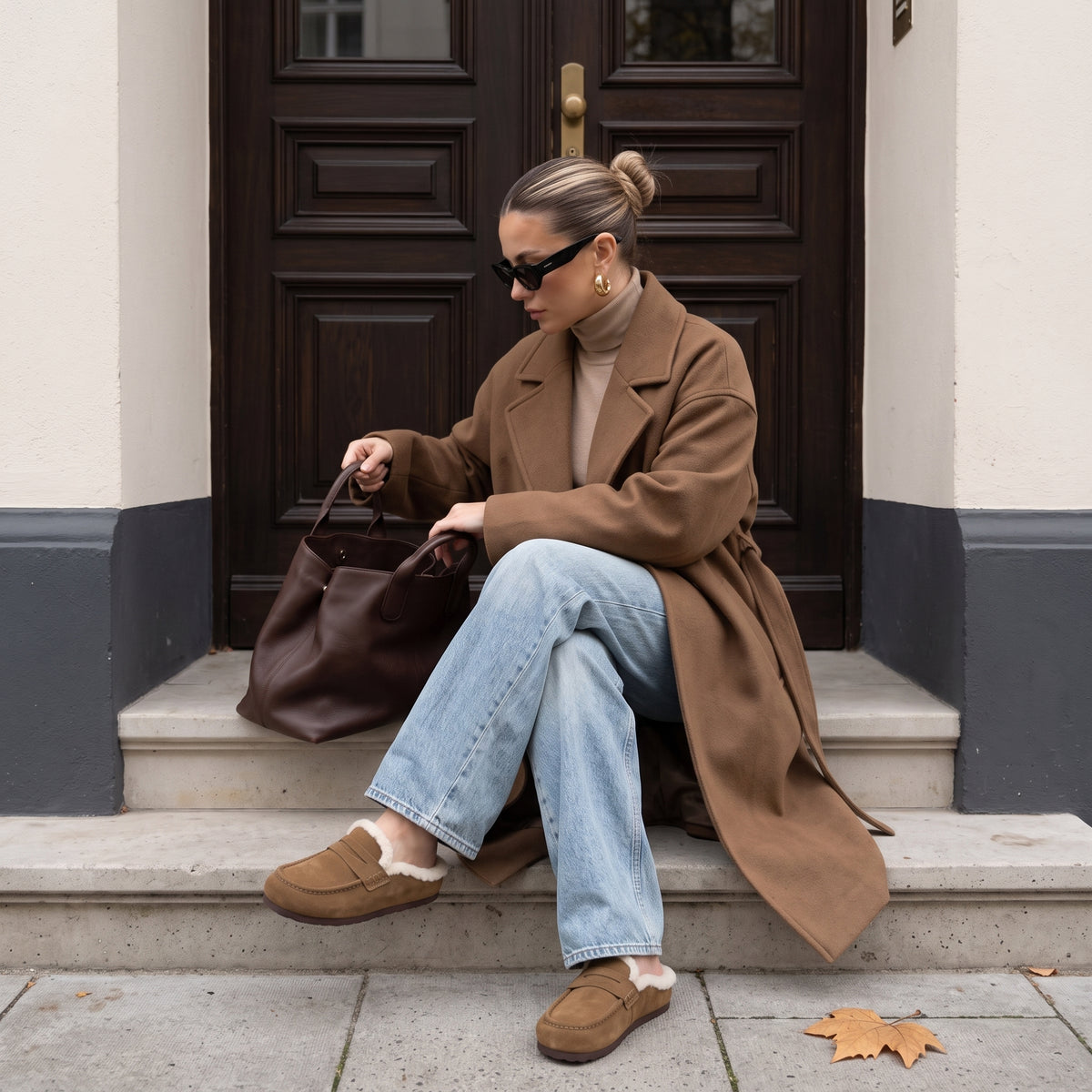 Casey Suede Slippers Brown