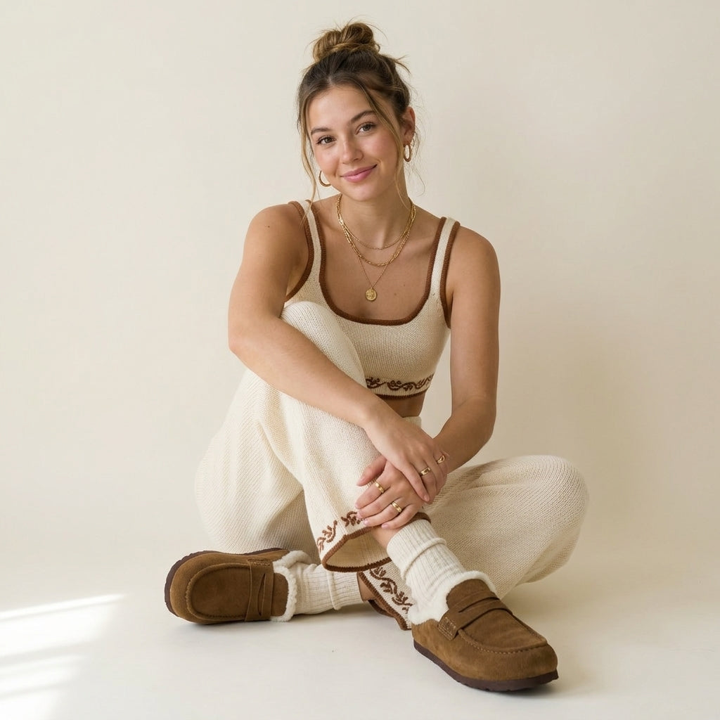 Casey Suede Slippers Brown