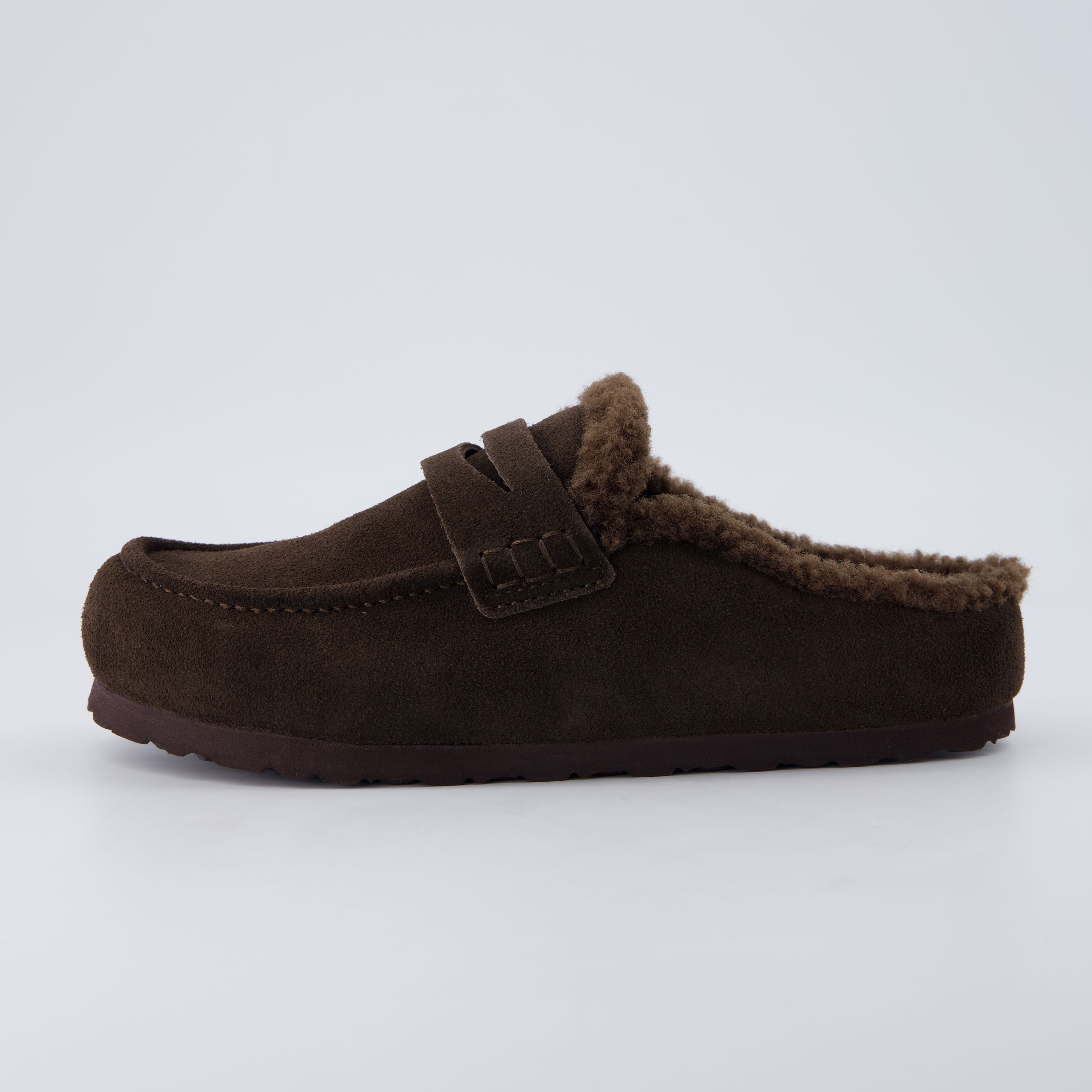Casey Genuine Suede Moccasin Slippers Chocolate