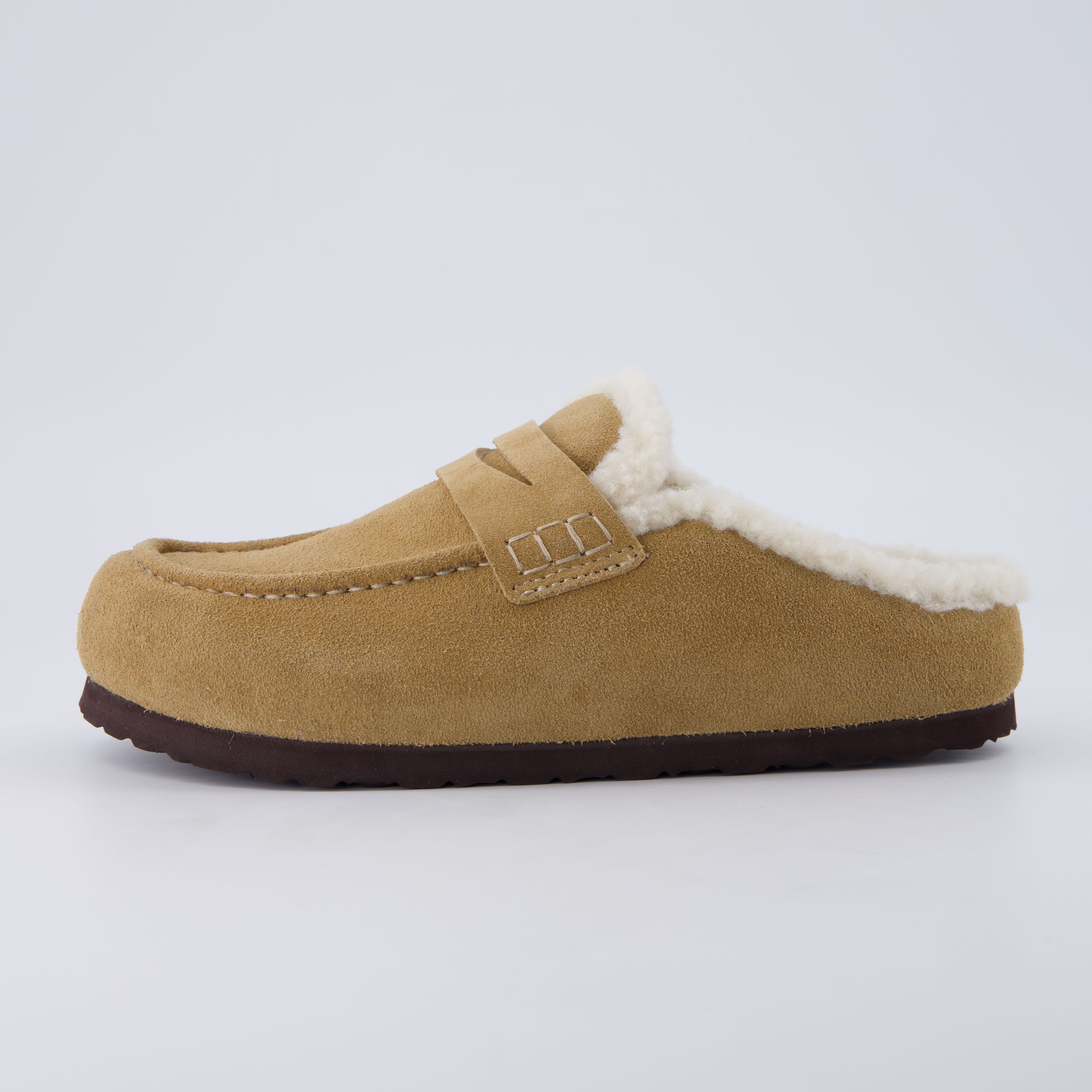 Casey Genuine Suede Moccasin Slippers Sand
