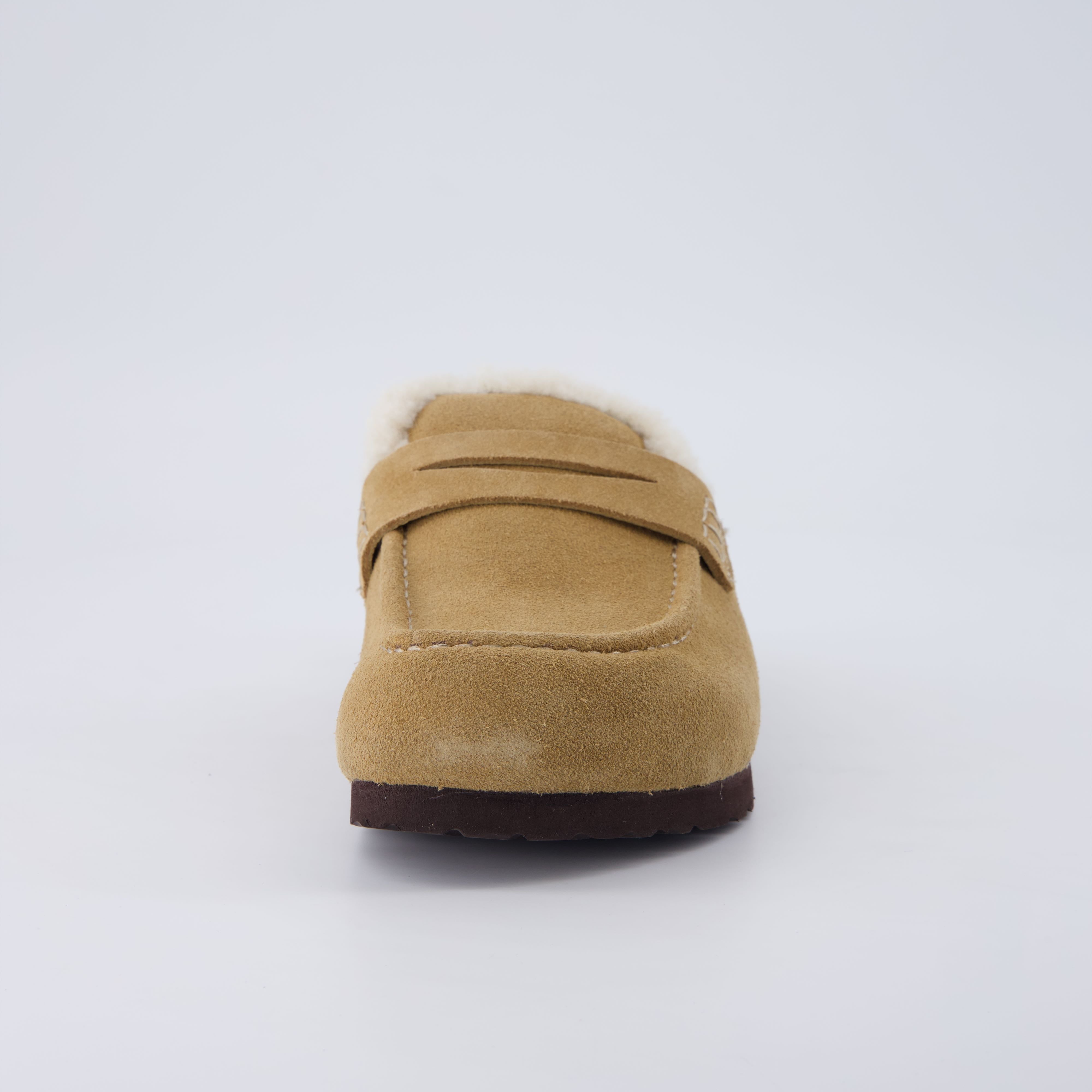 Casey Genuine Suede Moccasin Slippers Sand