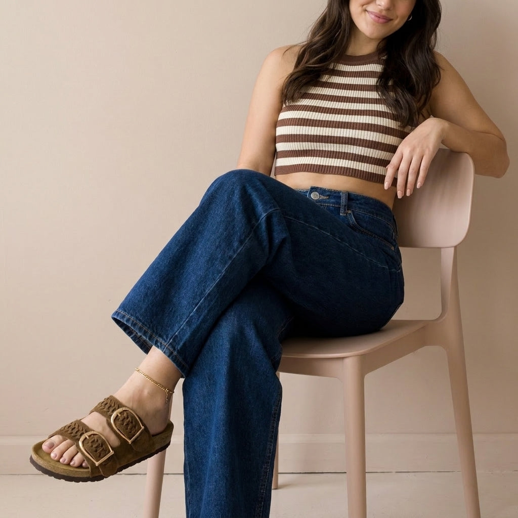 Cashew Cork Sandal Black