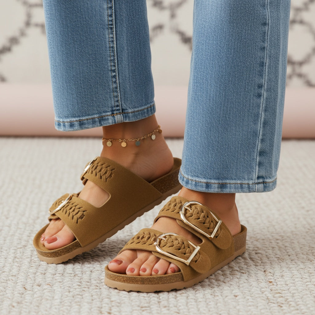Cashew Cork Sandal Chestnut