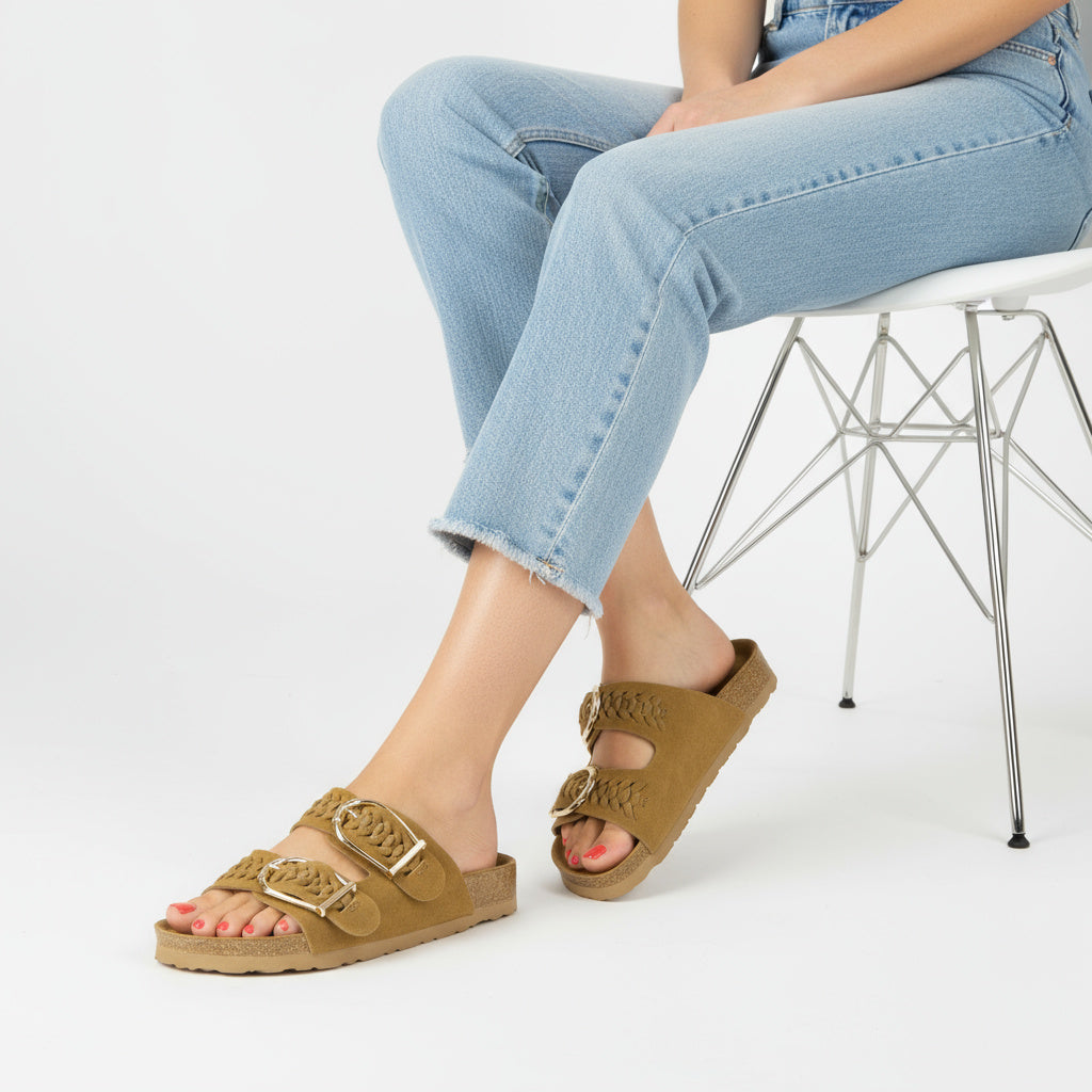 Cashew Cork Sandal Chestnut