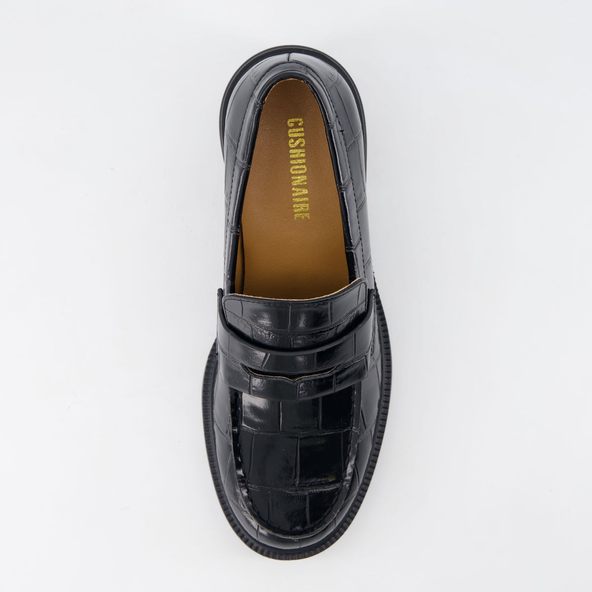 Chevy Chunky Heeled Womens Loafers Black Croco