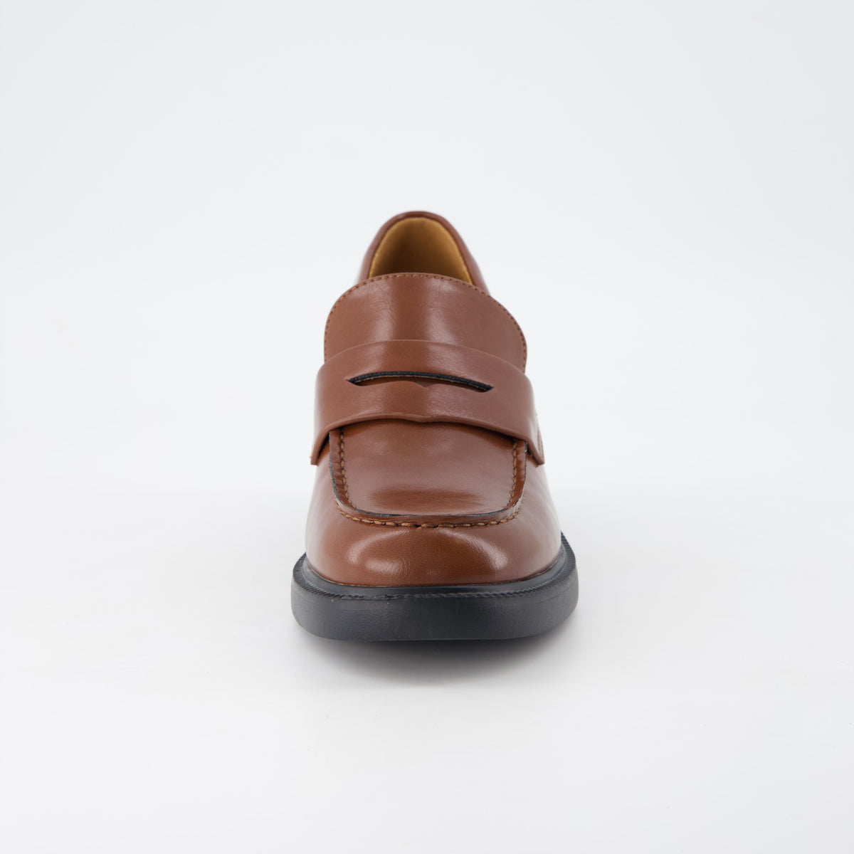 Chevy Chunky Heeled Womens Loafers Chocolate Croco