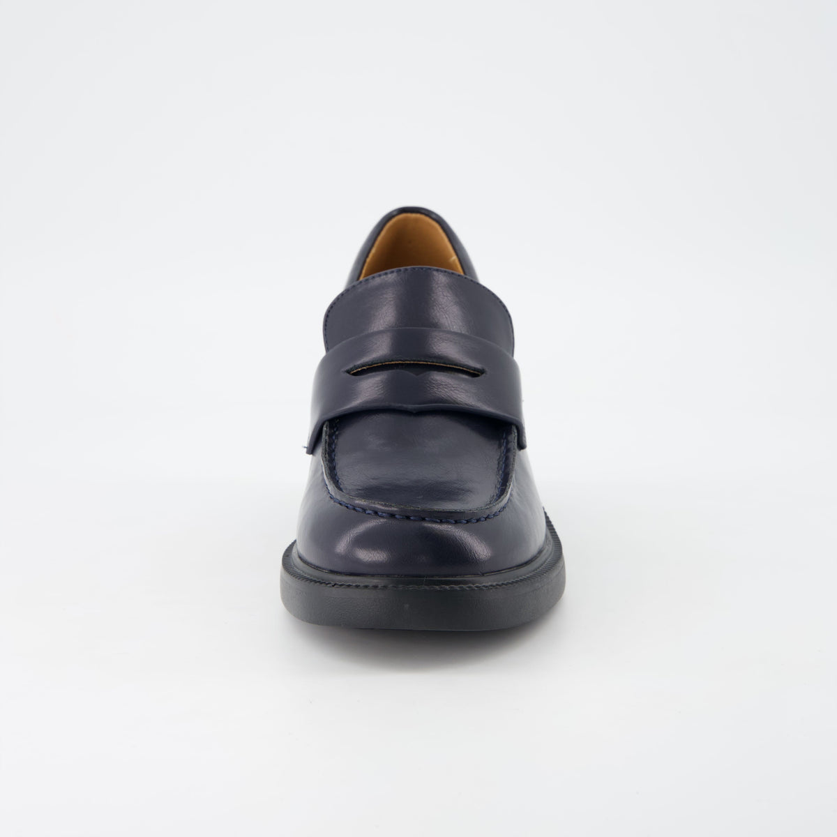 Chevy Chunky Heeled Womens Loafers Chocolate Croco
