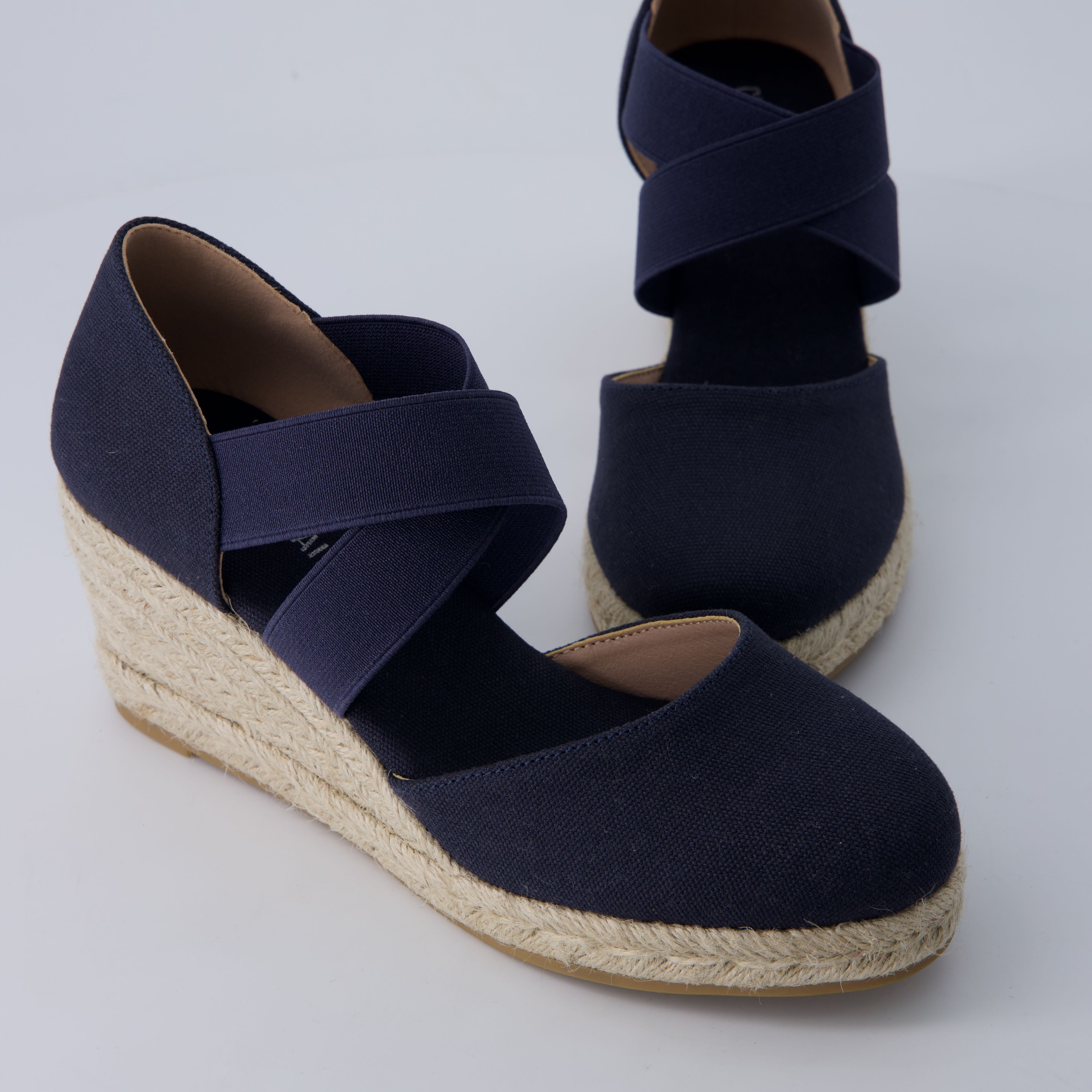 Chica Espadrille Wedge Sandals Navy